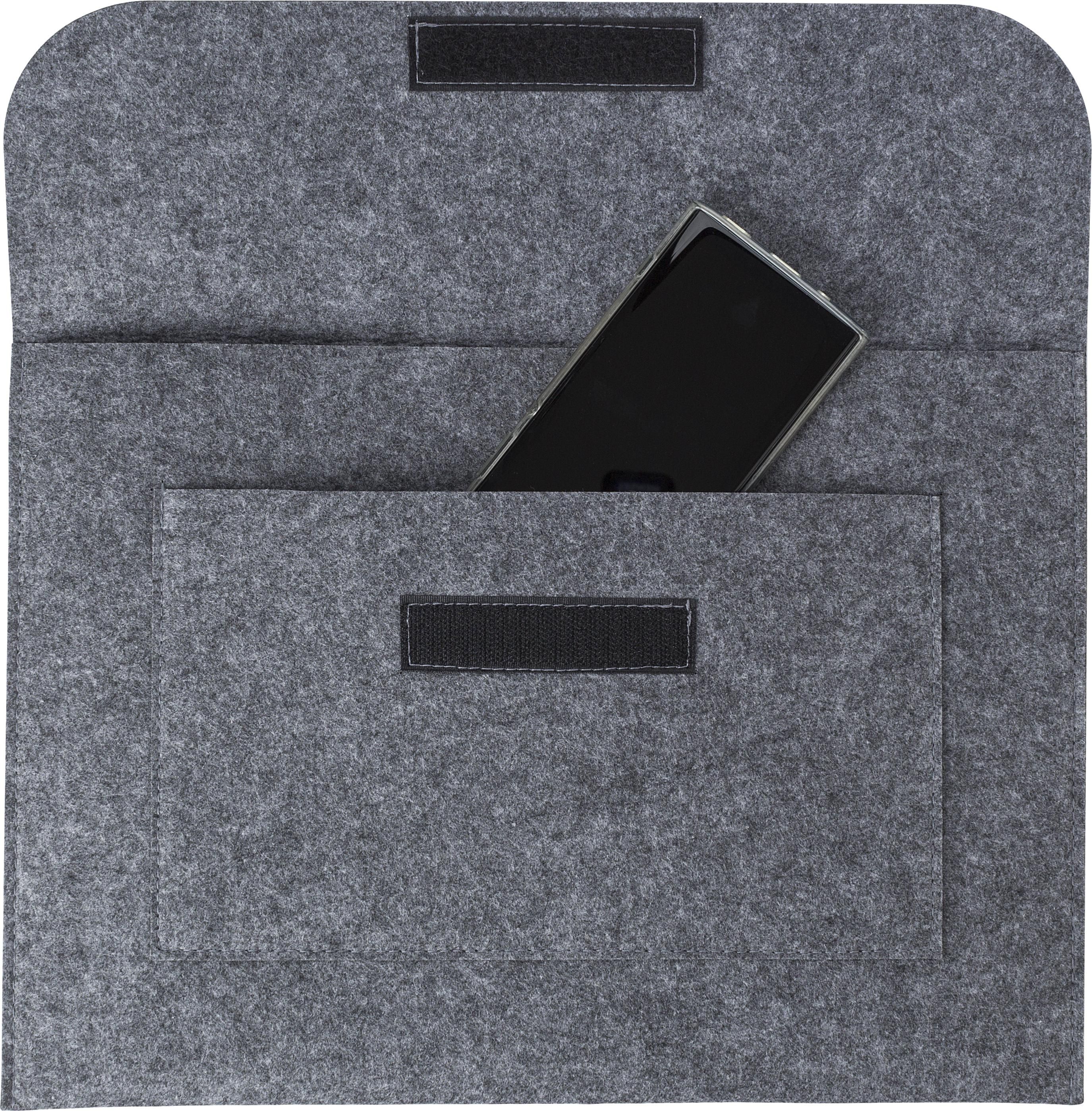 Vue 6 de Pochette documents Riley | Feutre recyclé | Fermeture velcro