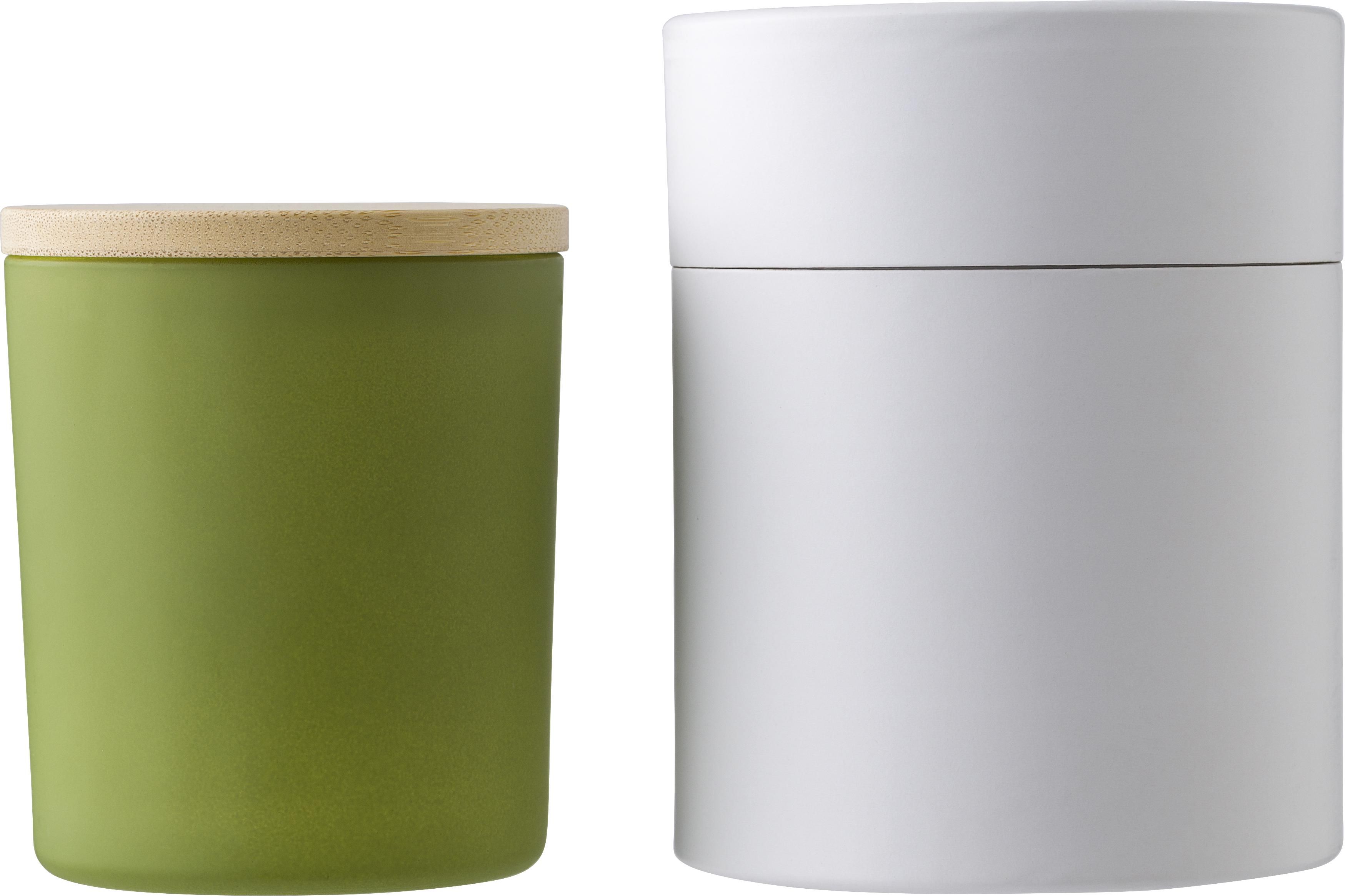 Vue 3 de Bougie Josiah | Verre avec couvercle bambou | Cire de soja | 280 g