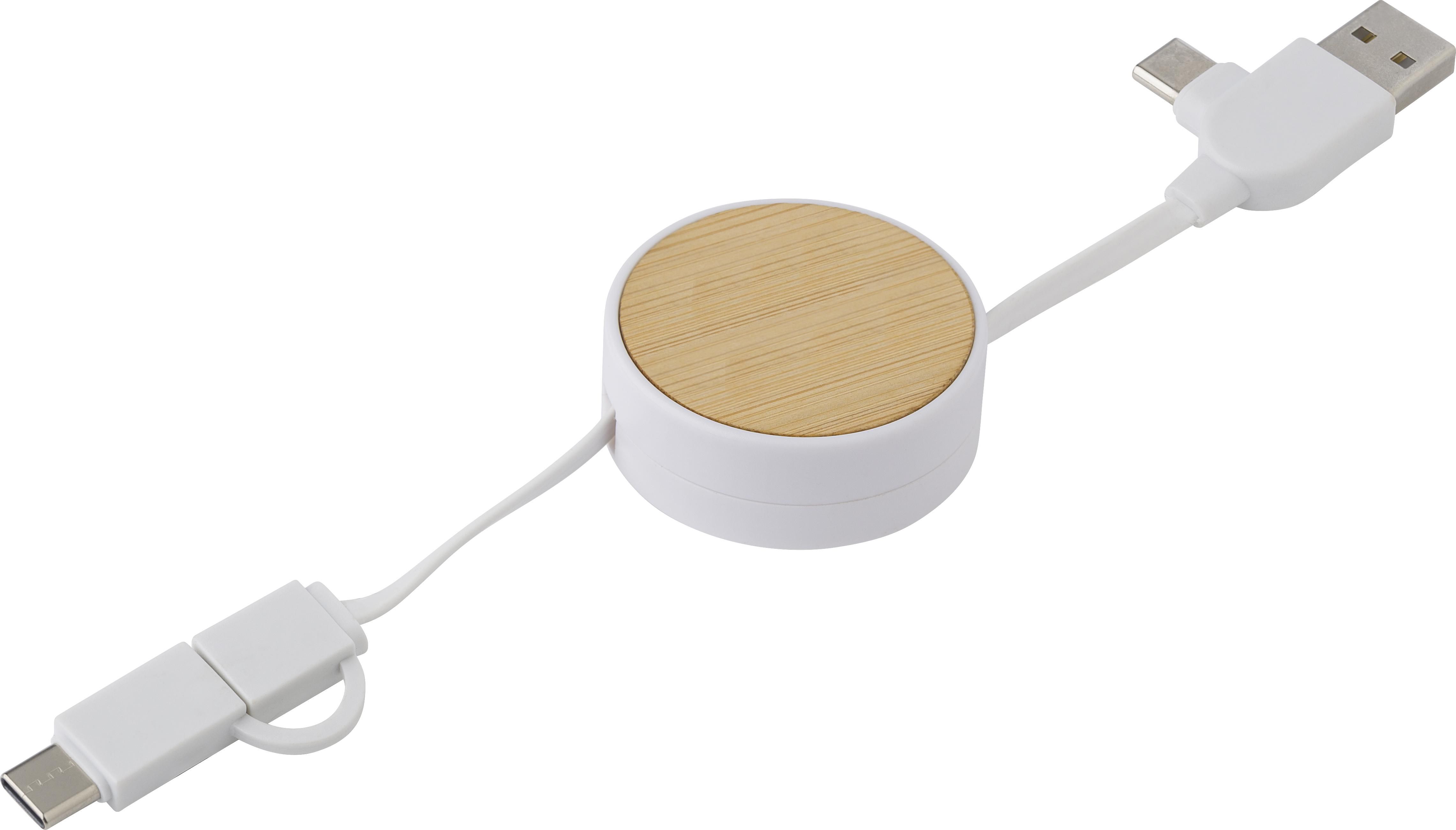 Vue 2 de Câble de charge Jared | 3-en-1 | Extensible