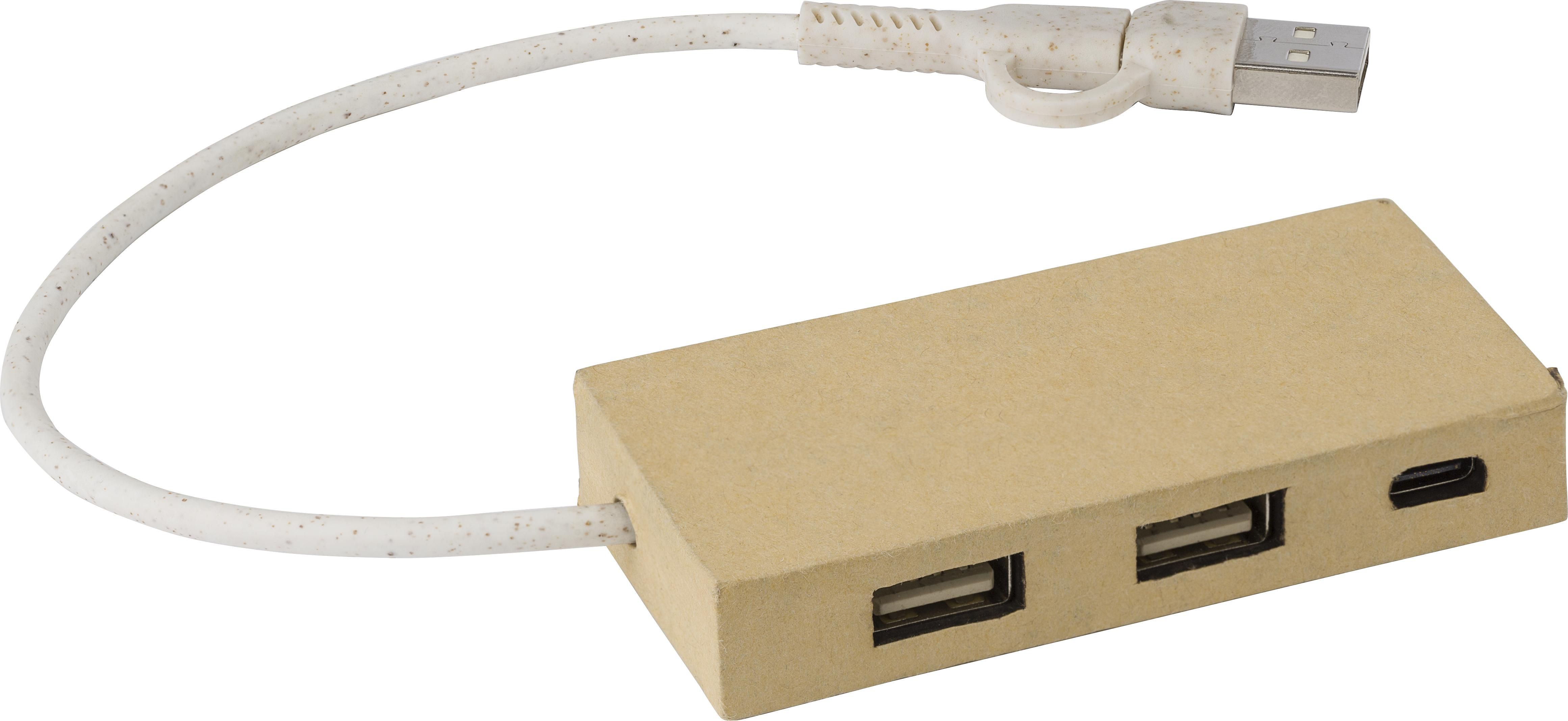 Vue 3 de Hub USB Paulo | Recyclé | 4 ports