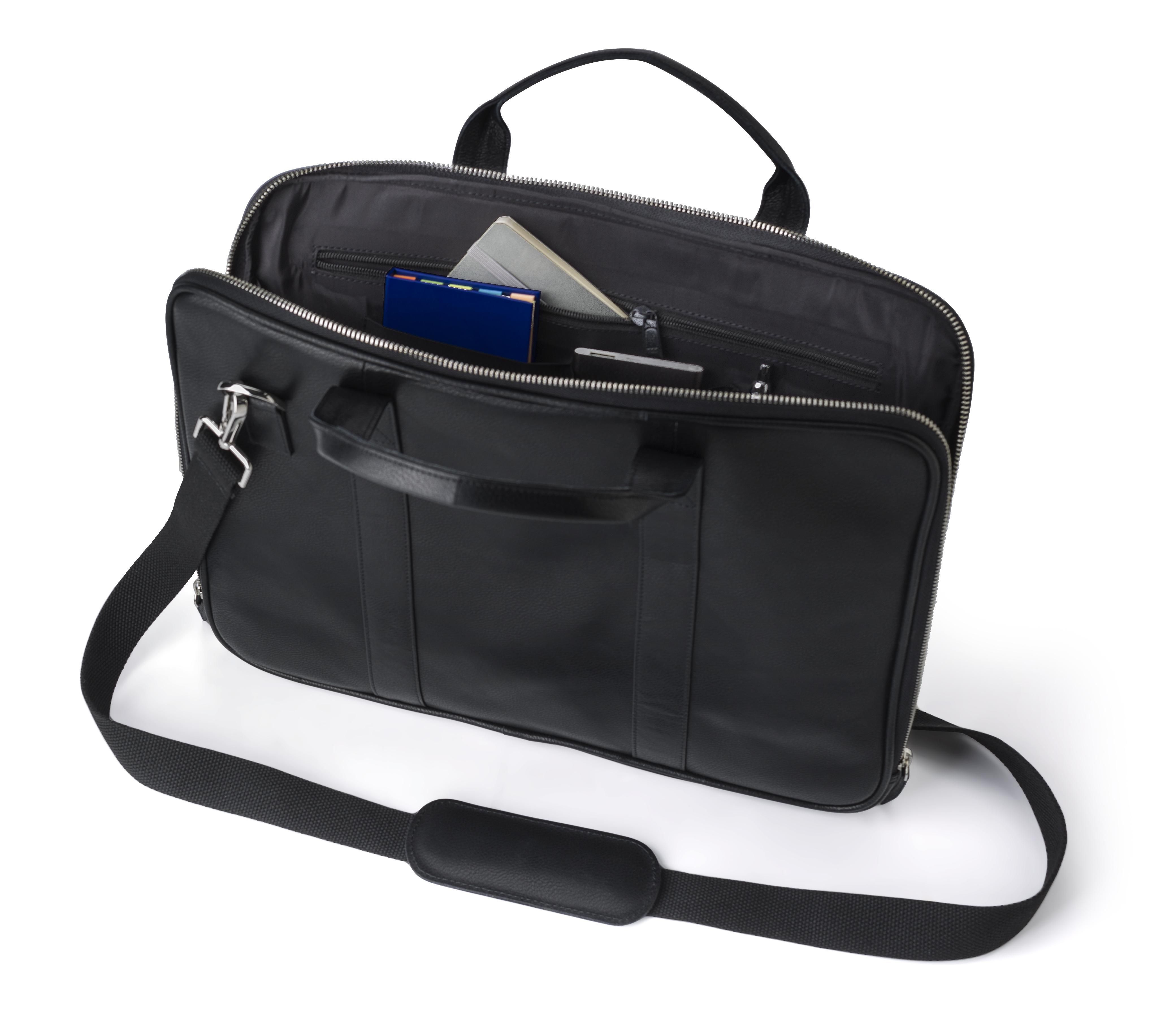 Vue 5 de Sac pour ordinateur portable Michael | Cuir véritable