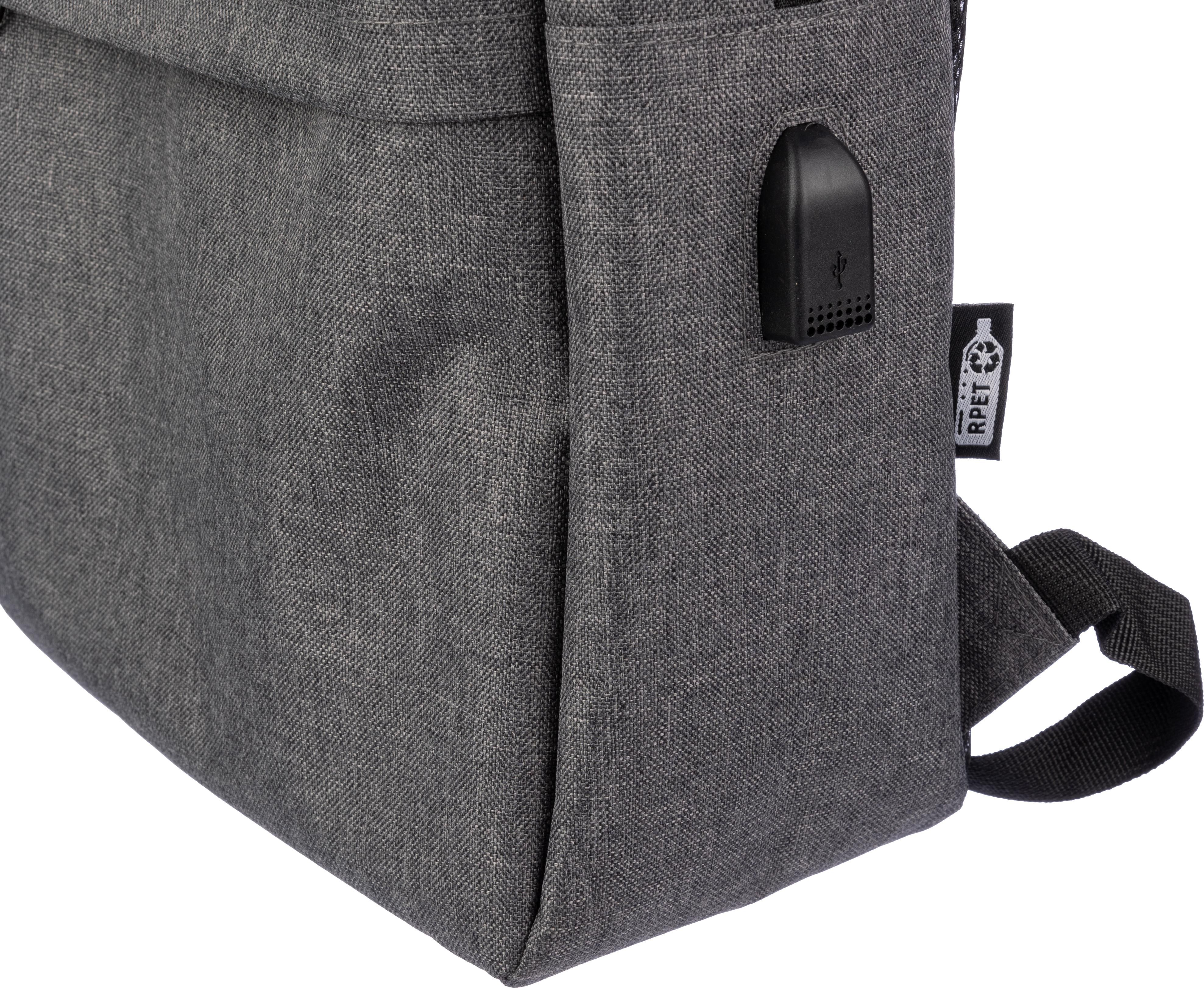 Vue 5 de Sac à dos pour ordinateur Henrik | Recyclé | Port USB