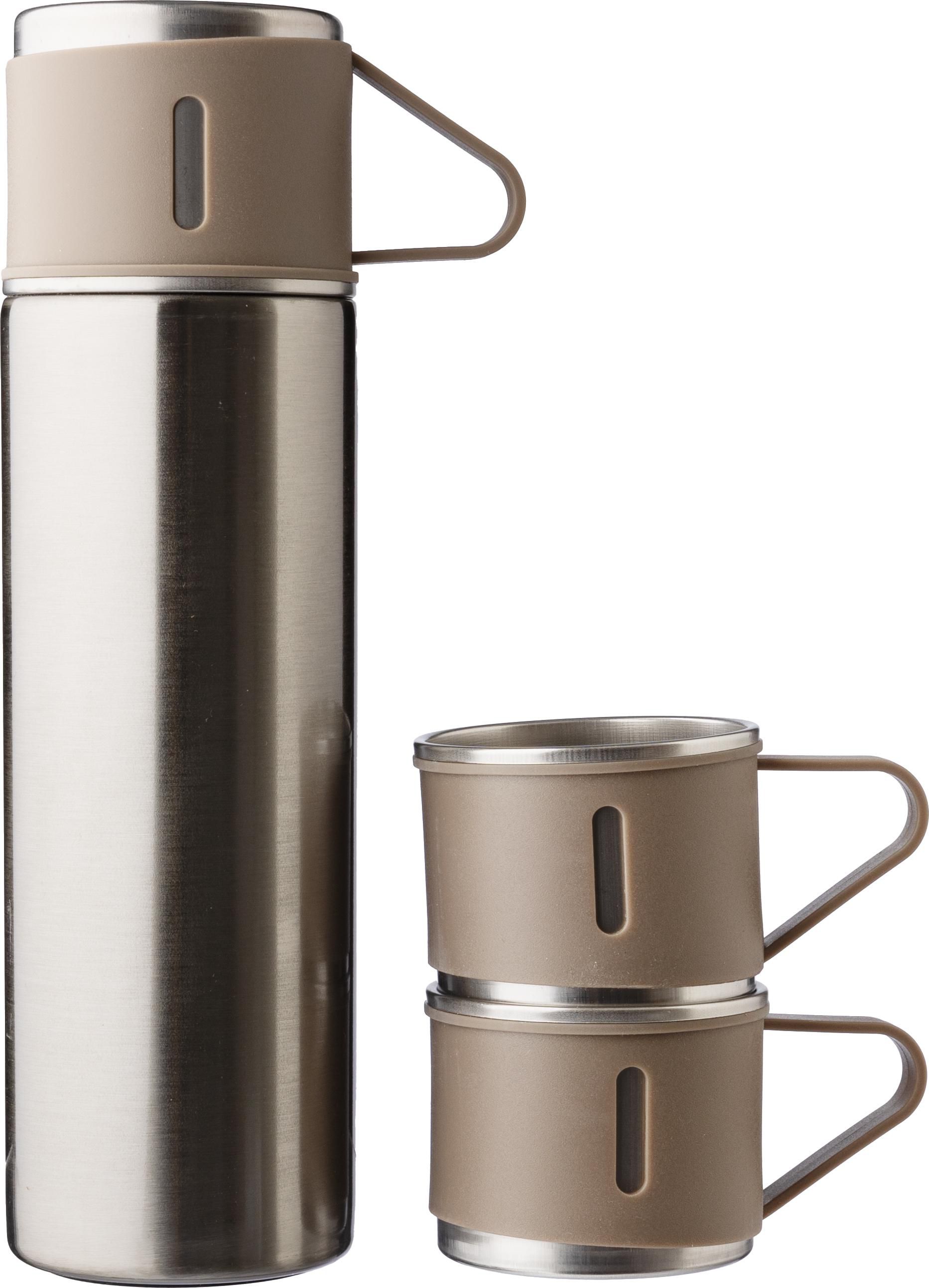 Vue 2 de Set de thermos | Inox | 420 ml + 2 tasses