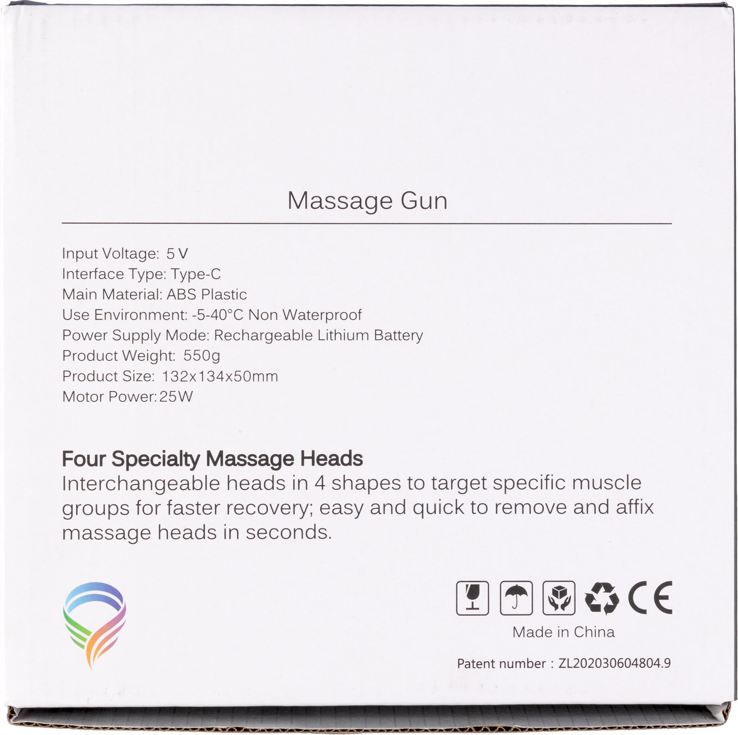 Vue 5 de Pistolet de massage Axel | Plastique | Rechargeable