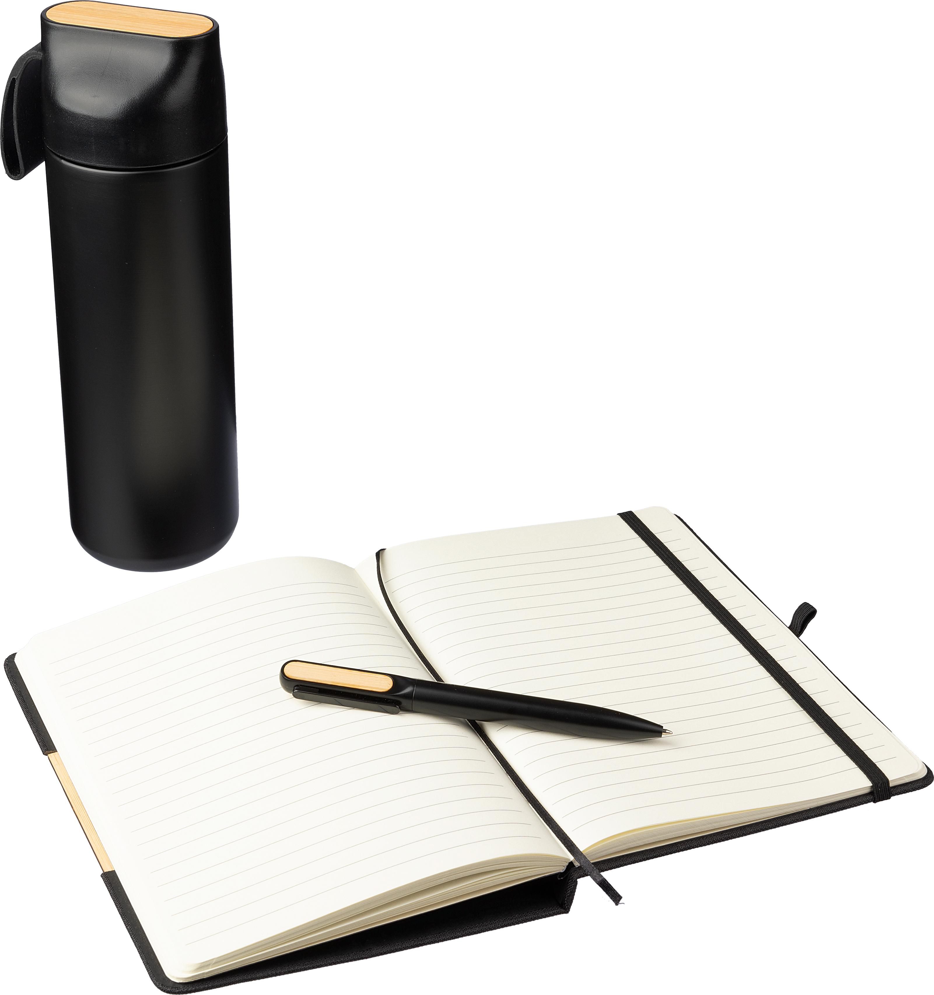 Vue 6 de Coffret cadeau | Gourde, carnet et stylo bille