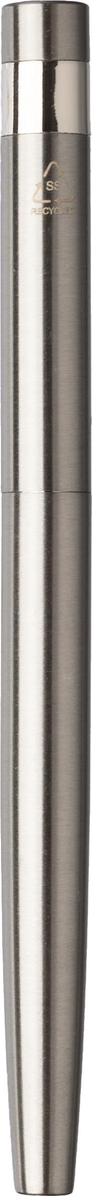 Vue 3 de Set d'écriture Fritz | Inox recyclé | Stylo bille twist et rollerball