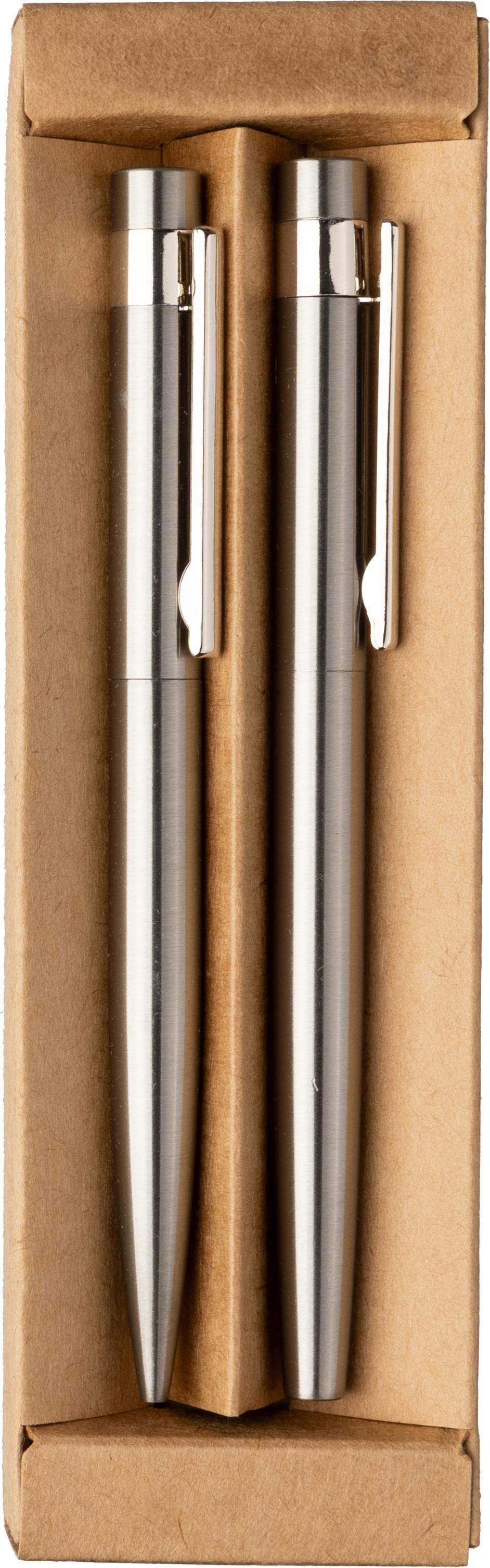 Vue 6 de Set d'écriture Fritz | Inox recyclé | Stylo bille twist et rollerball