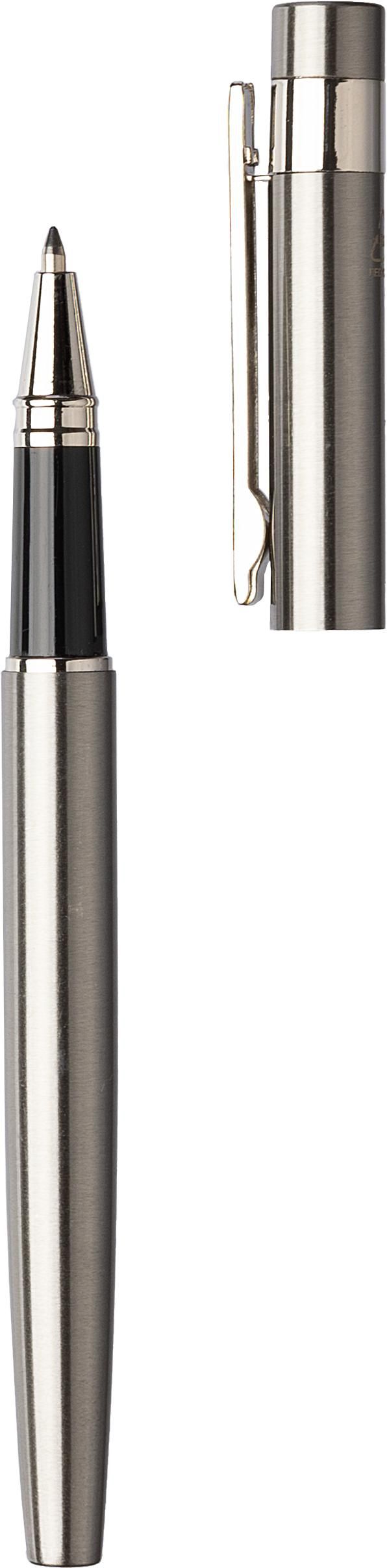 Vue 5 de Set d'écriture Fritz | Inox recyclé | Stylo bille twist et rollerball