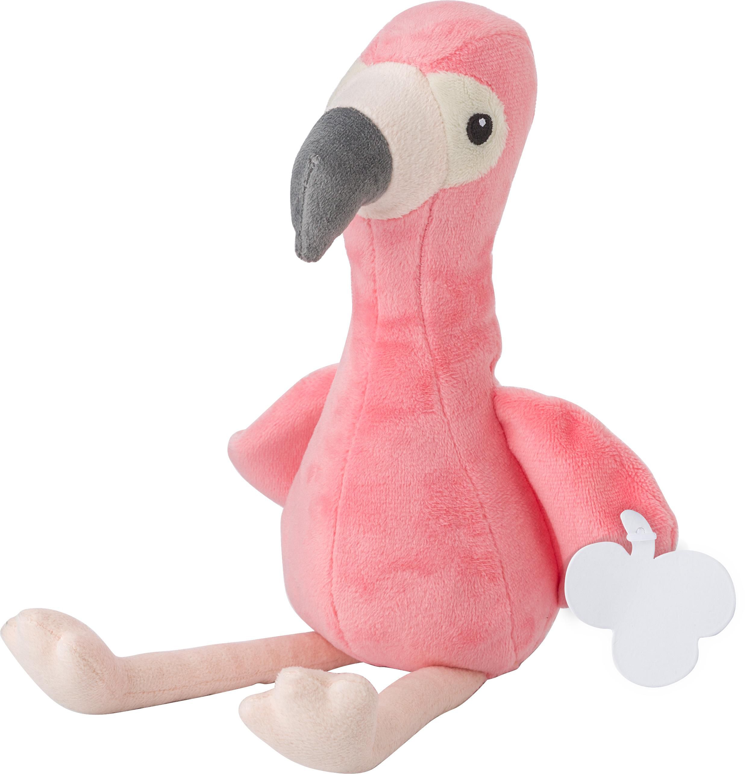 Vue 2 de Flamant rose en peluche Alicia | 18 cm