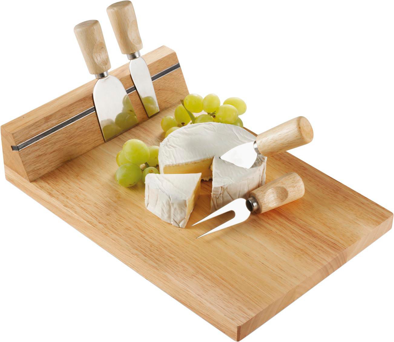 Vue 3 de Plateau à fromages Arlo | Bambou | 4 pcs