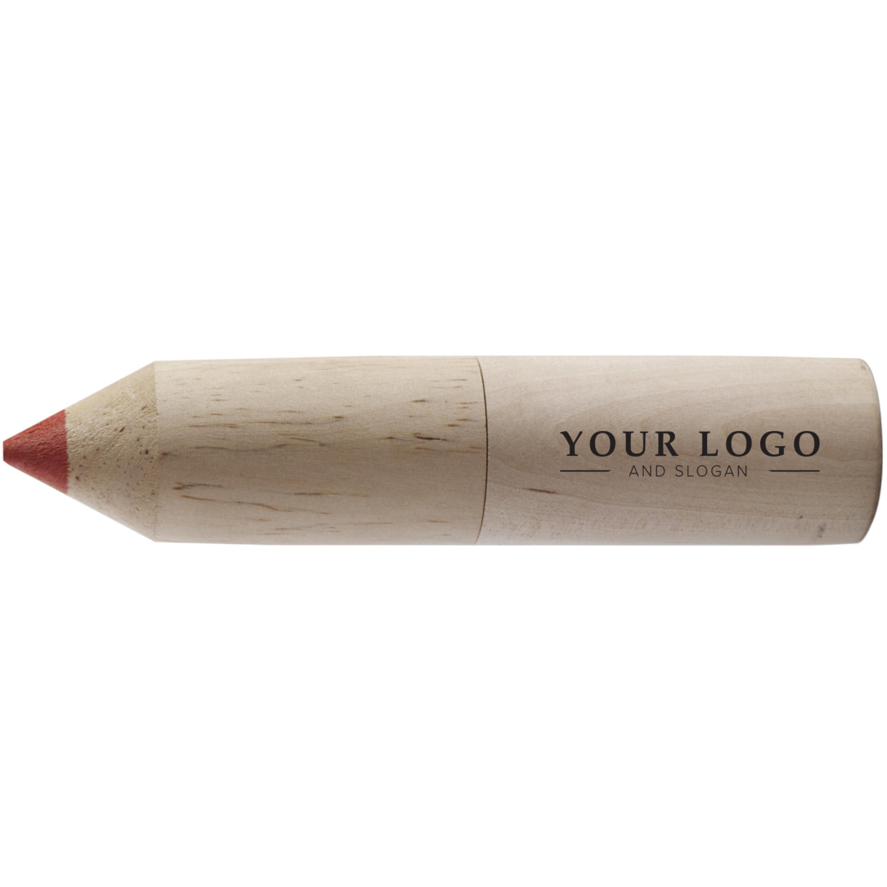 Vue 4 de Set de crayons de couleur Francis | Support en bois | 6 crayons