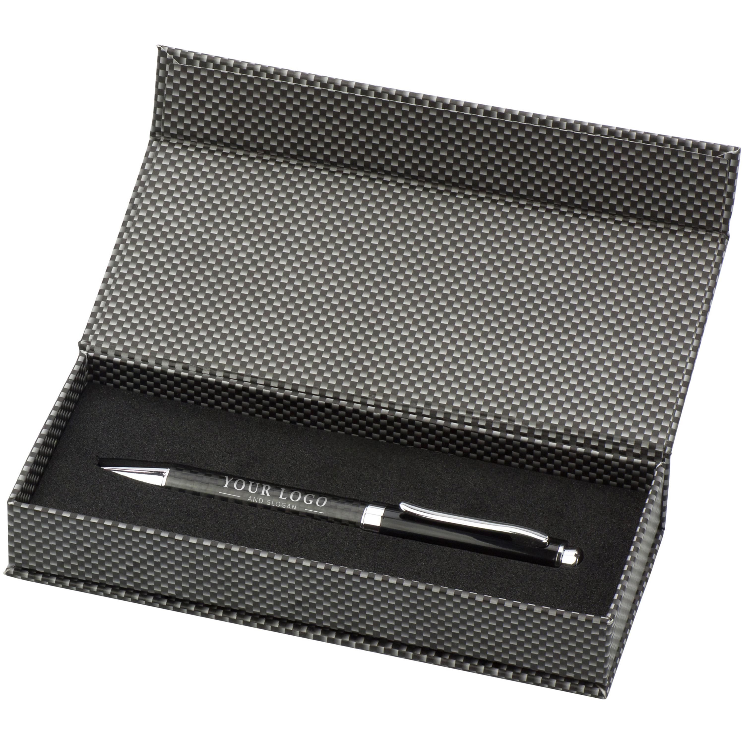 Vue 3 de Stylo bille Lindsey | Fibre de carbone