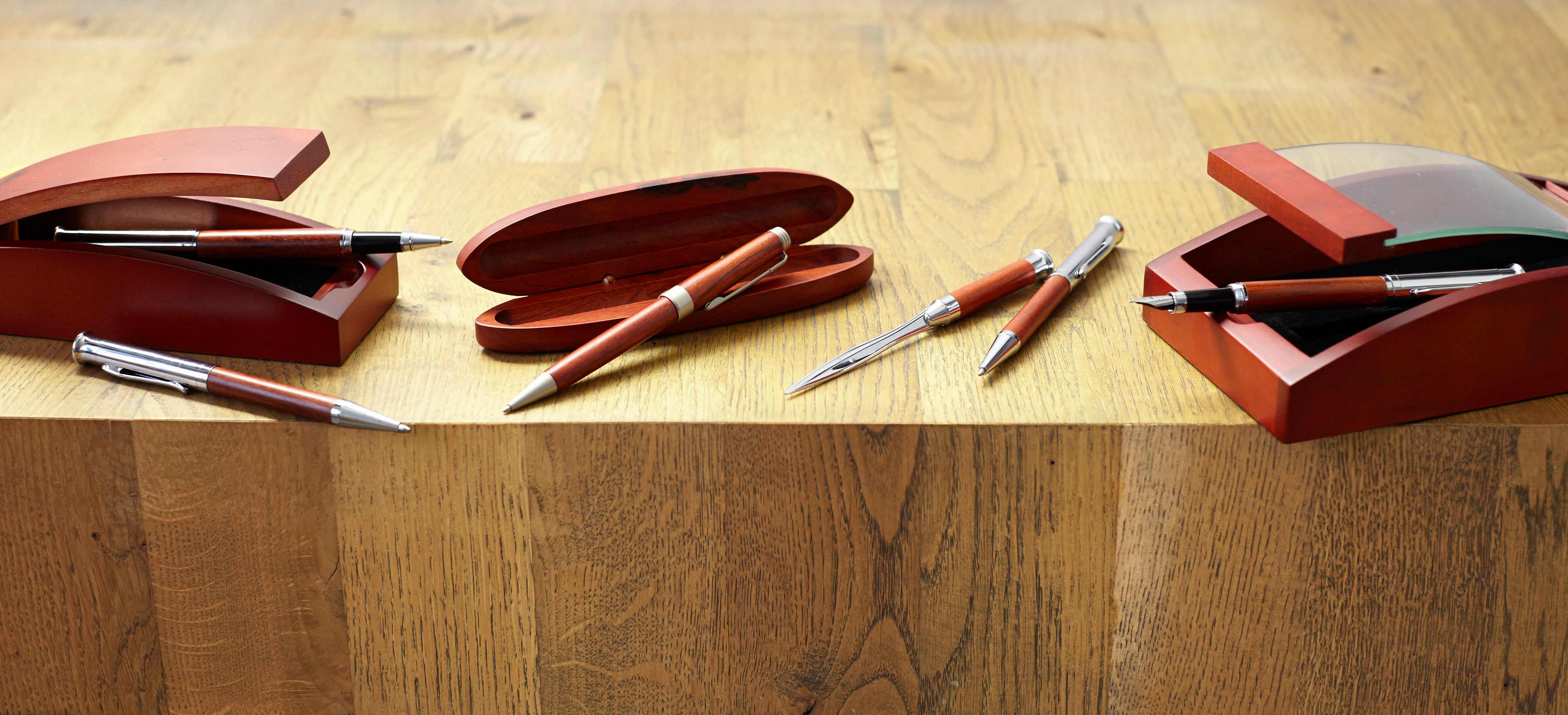 Vue 4 de Set d'écriture Paulette | Bois de rose | 3 pcs