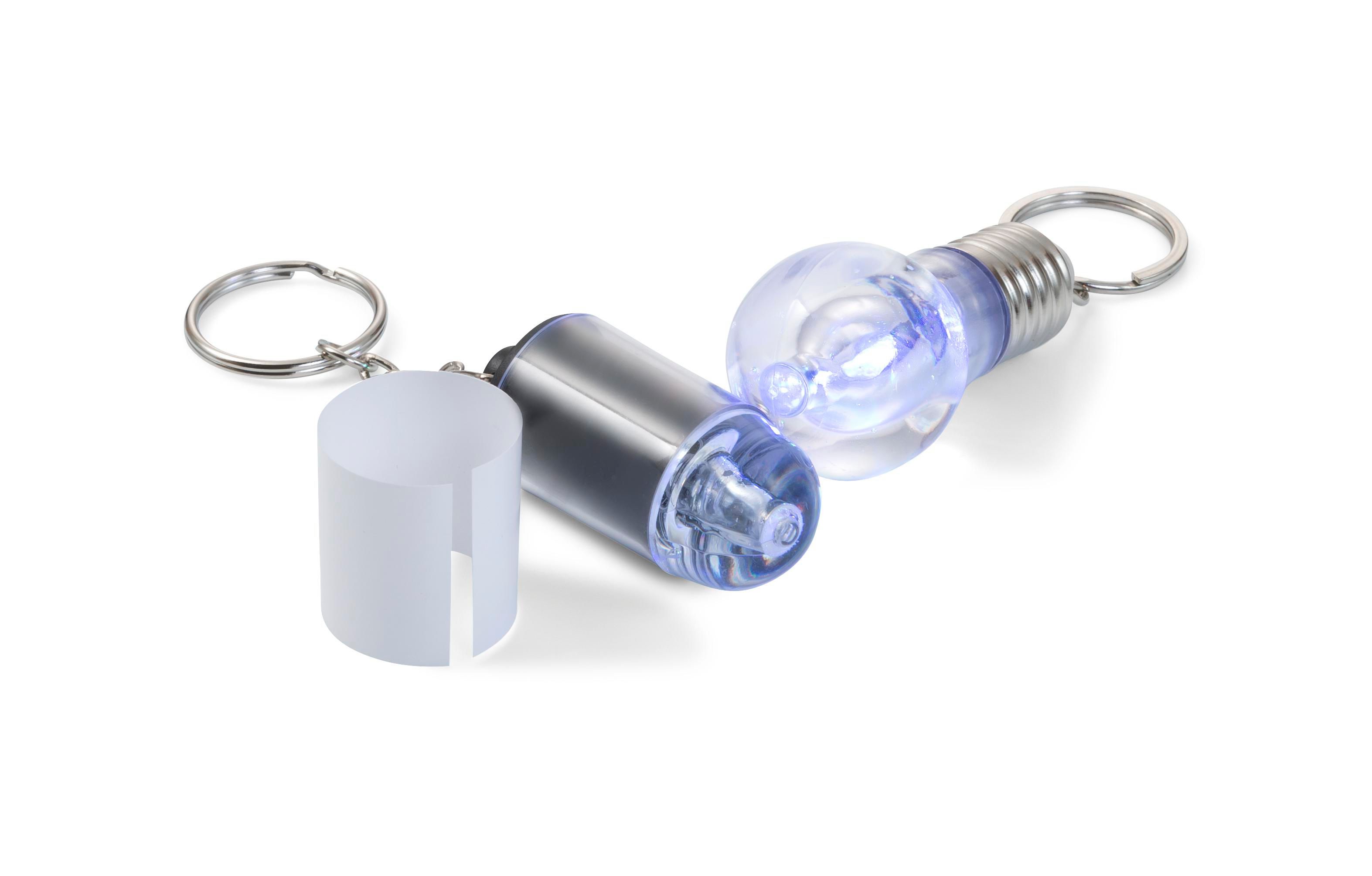 Vue 3 de Porte-clés Hakeem | Plastique | Forme d'ampoule | LED