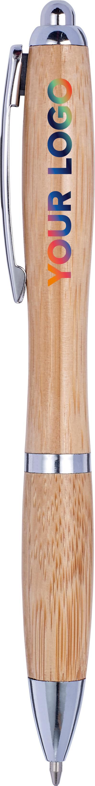 Vue 9 de Stylo bille Carson | Bambou | Détails argent