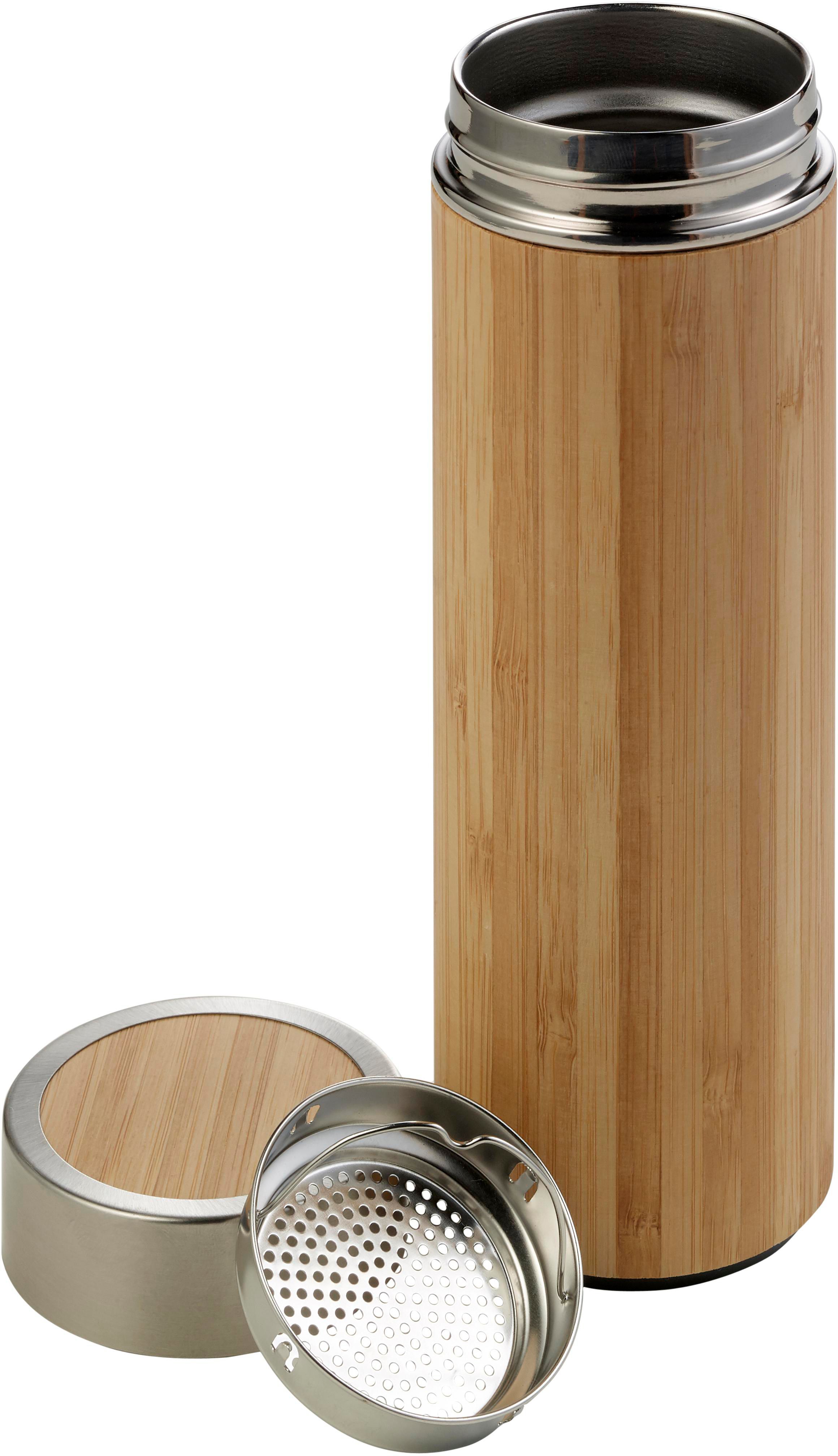 Vue 7 de Gourde Yara | Inox et bambou | 420 ml | Infuseur à thé