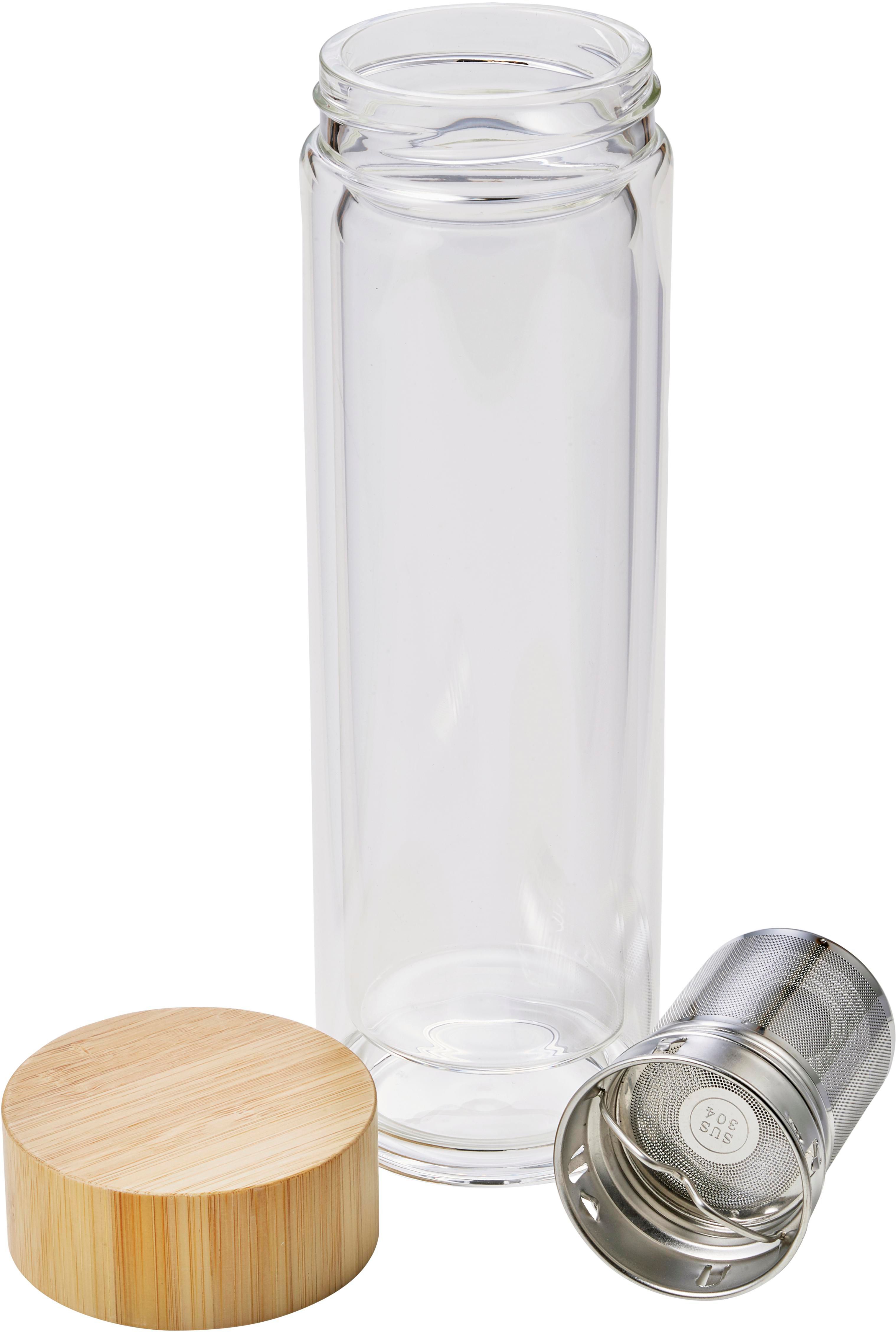 Vue 7 de Gourde Vicente | Verre | Couvercle bambou | 420 ml