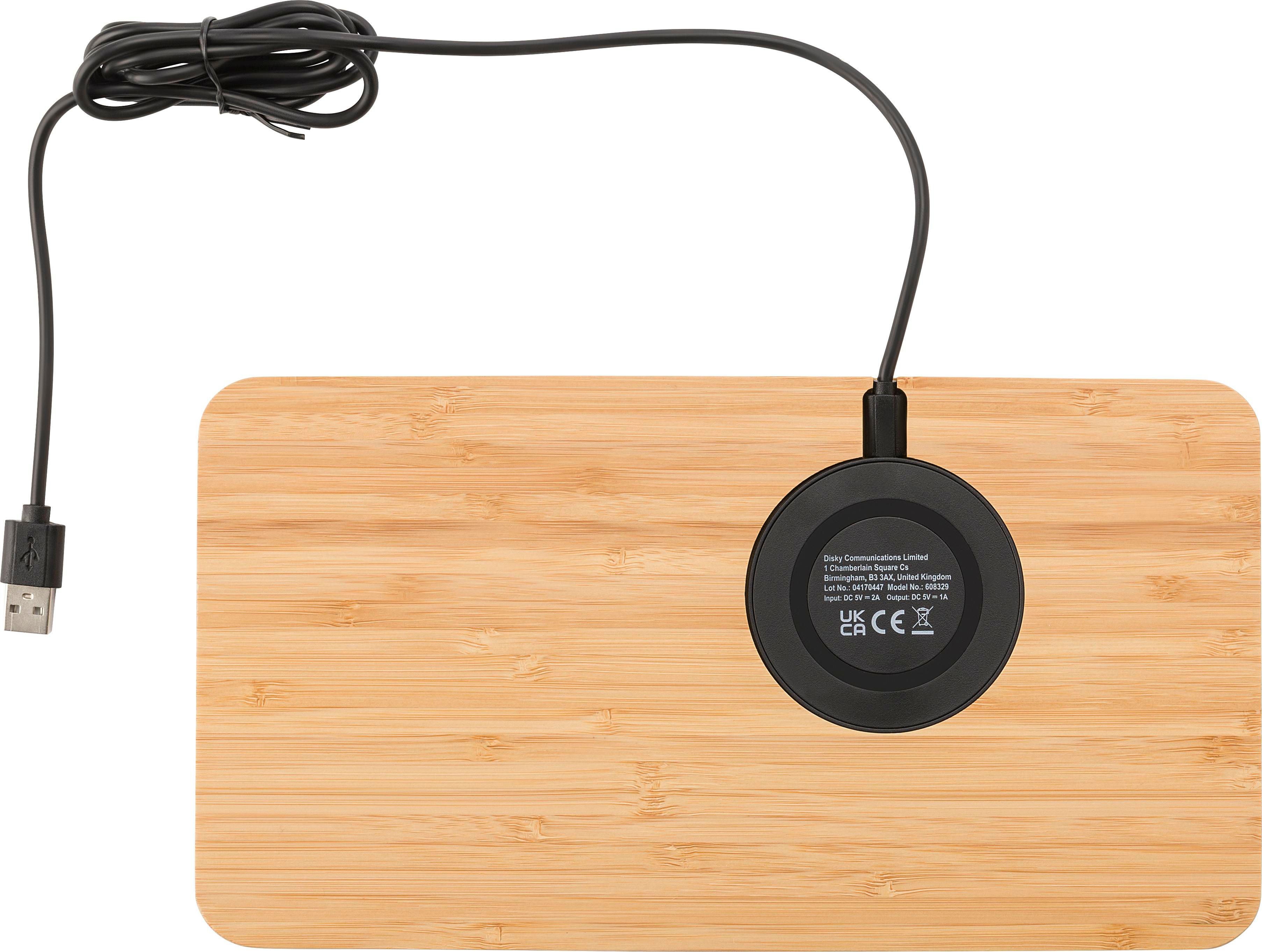 Vue 6 de Chargeur sans fil Faye | Bambou | Organiseur de bureau