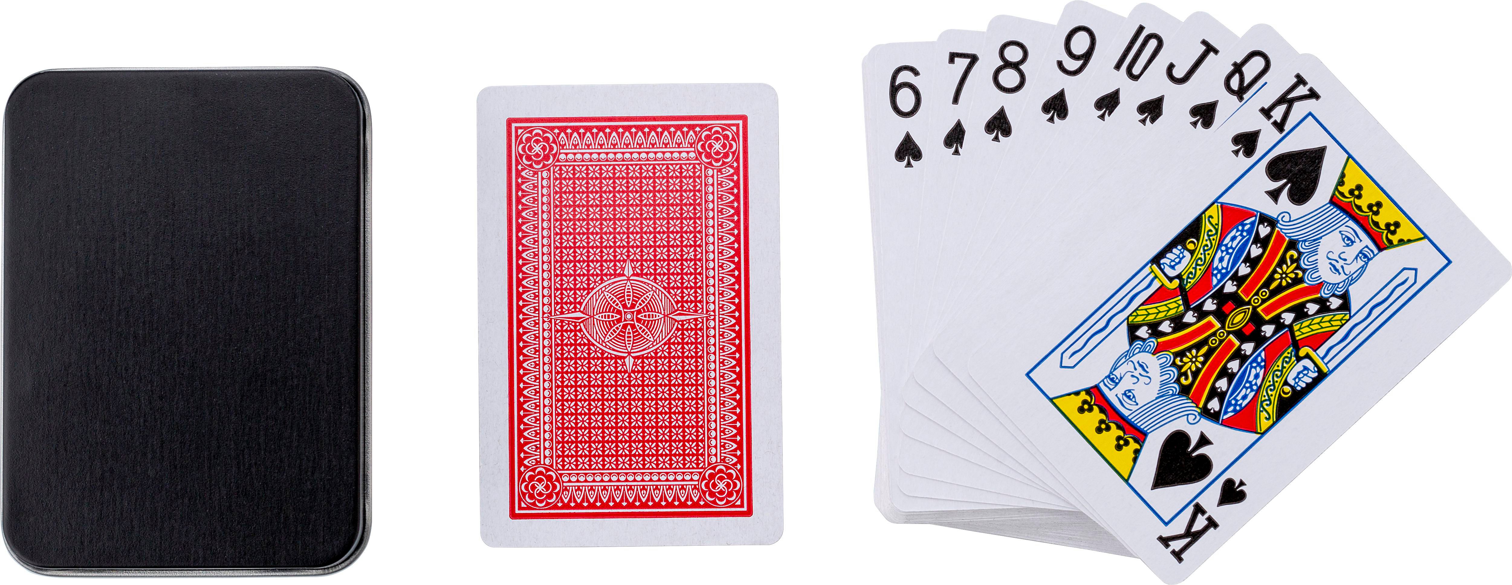 Vue 4 de Set de cartes à jouer Nathan | Boîte métallique
