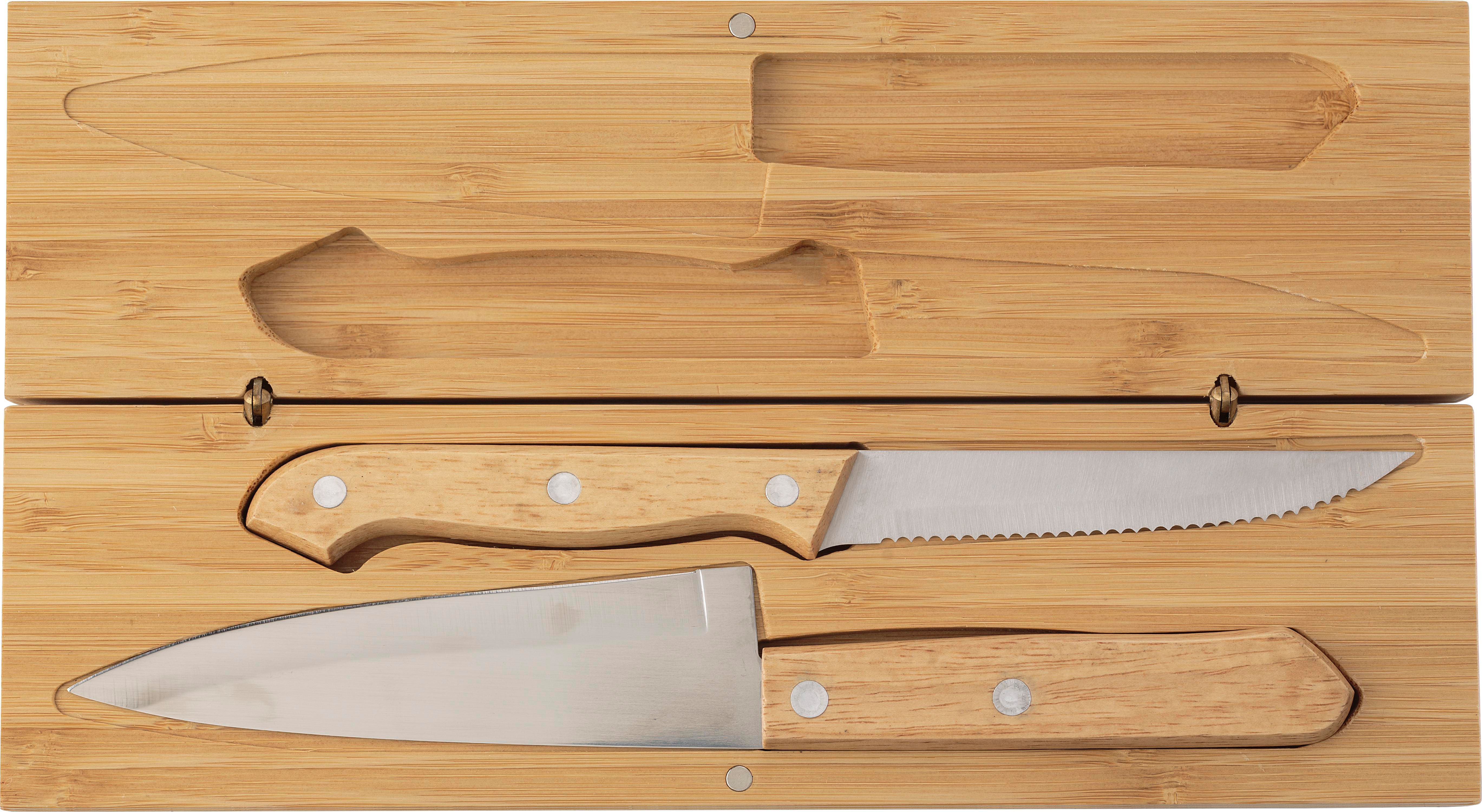 Vue 5 de Set de couteaux Tony | Bambou | 2 pcs | Boîte magnétique