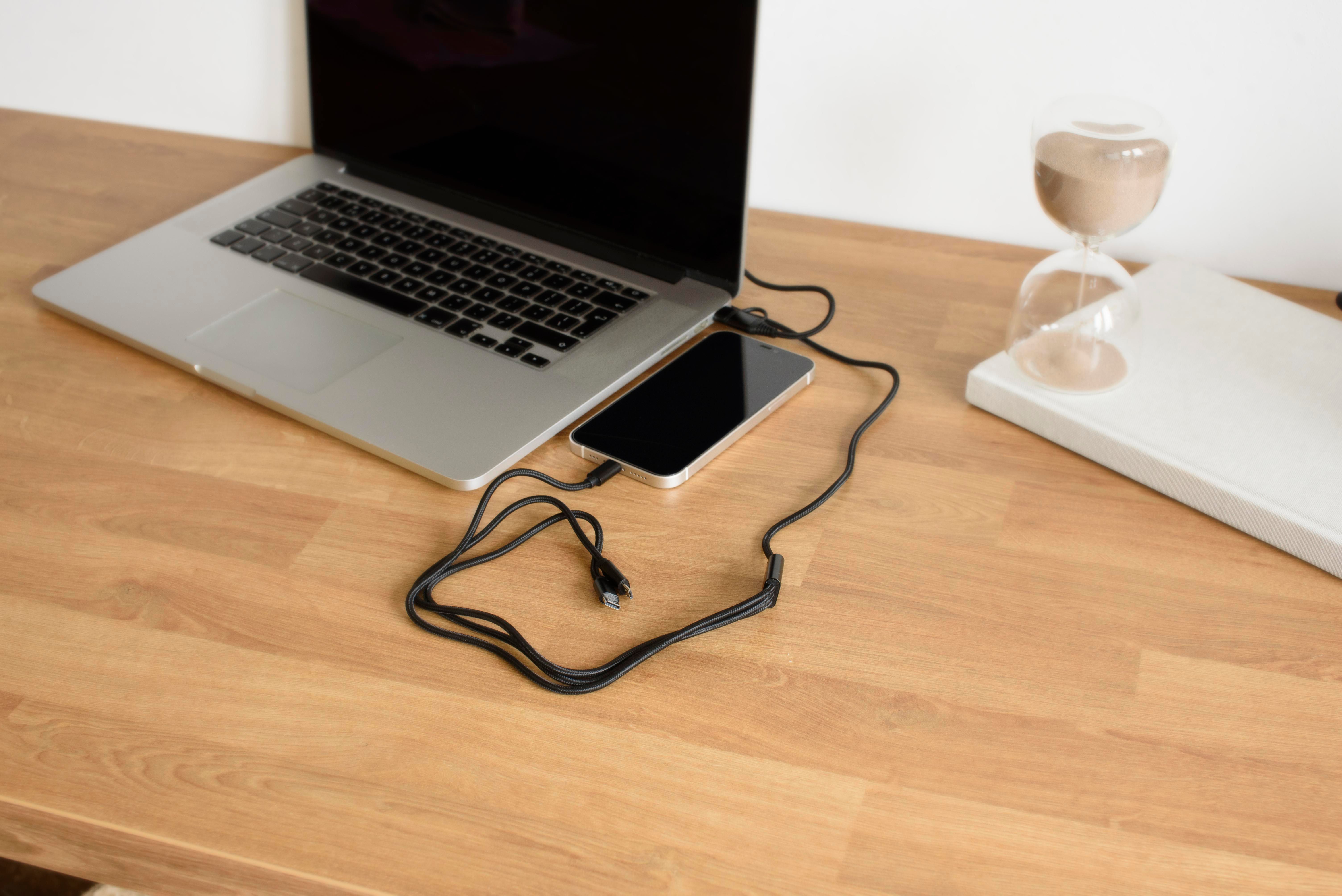 Vue 4 de Câble de charge Sable | 4-en-1 | 290 cm