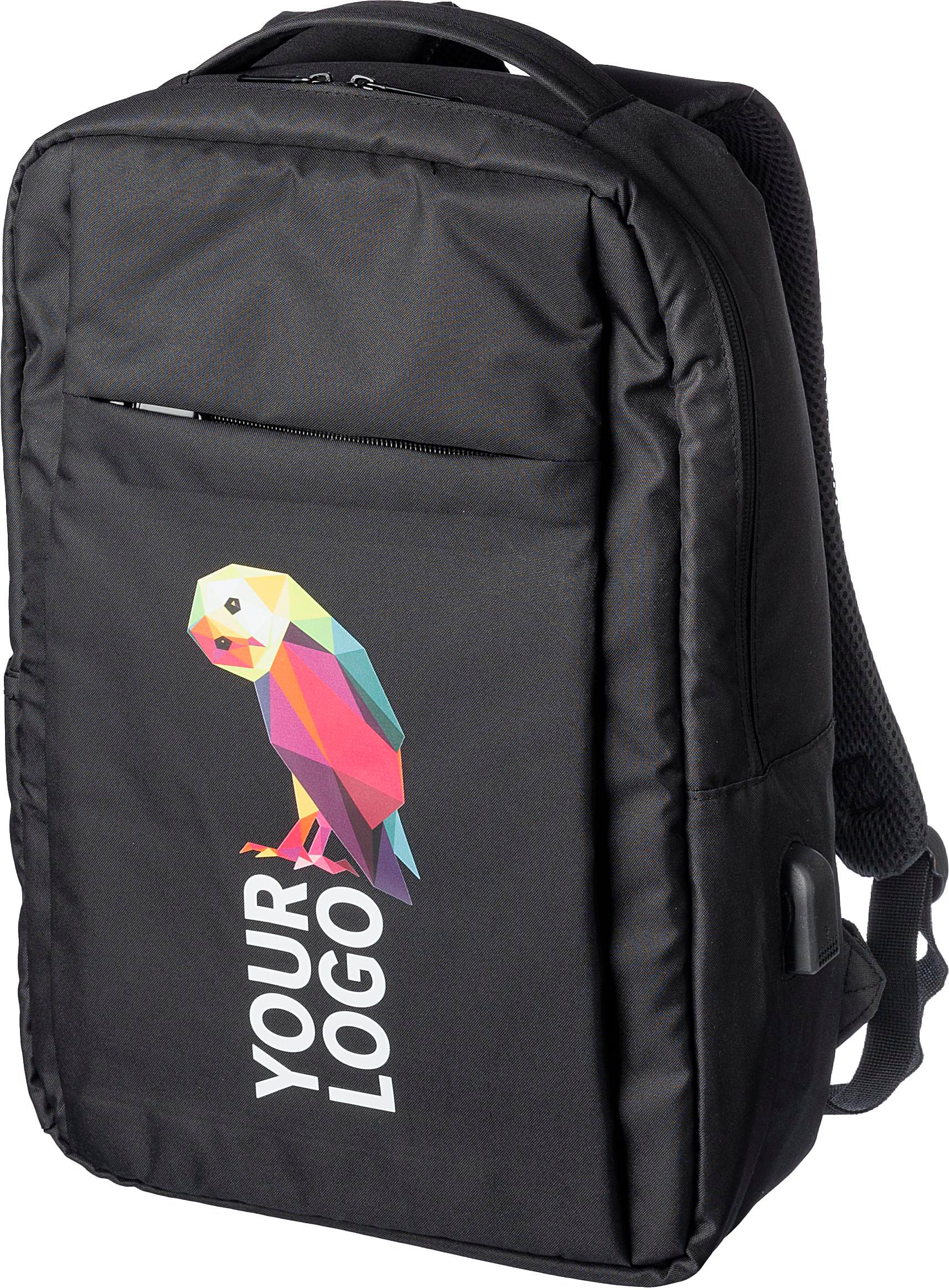 Vue 3 de Sac à dos pour ordinateur portable Jesse | Recyclé | 16 pouces | Port USB