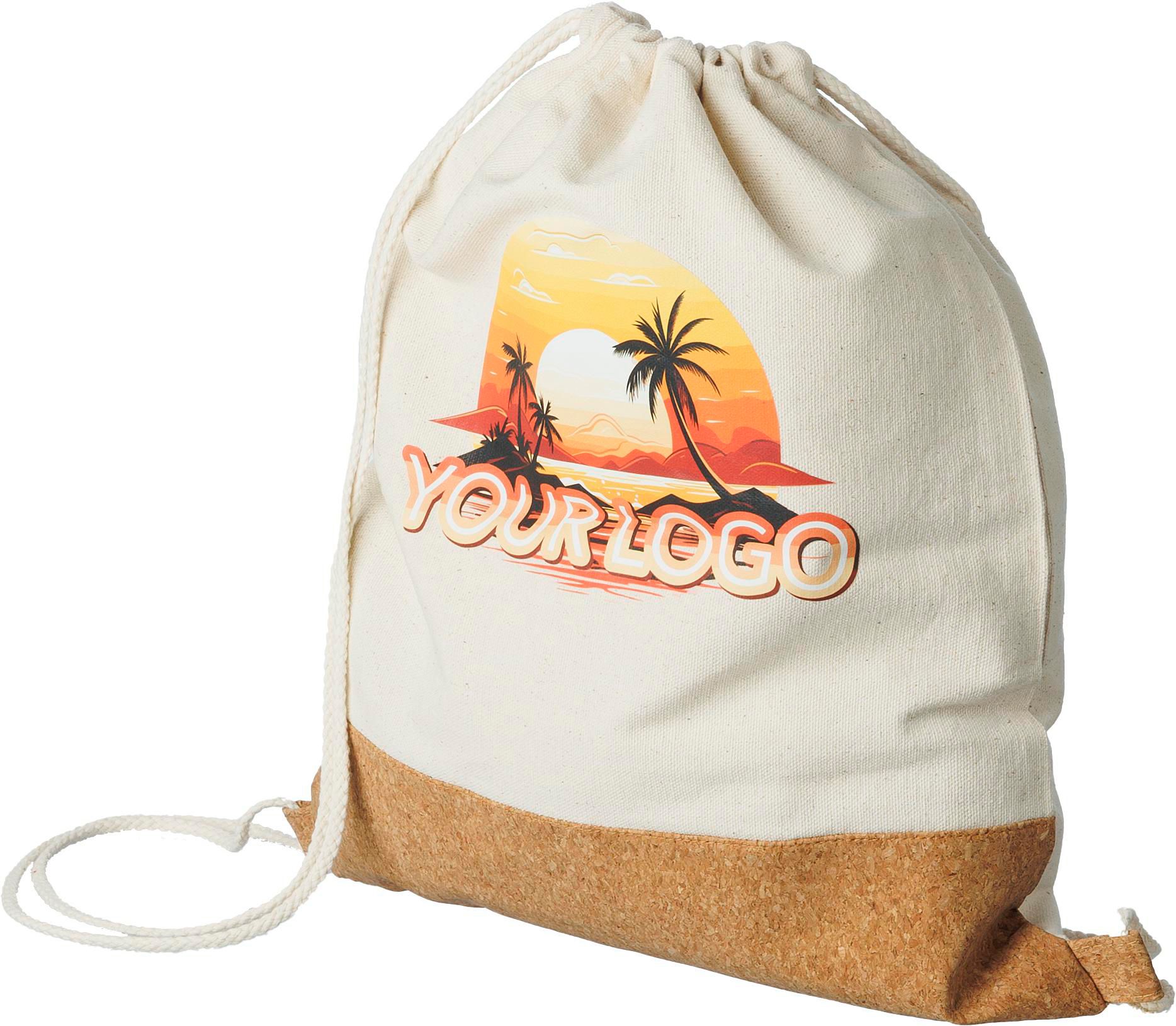 Vue 4 de Sac à dos Tianna | Coton 250 g/m² | Liège | 1,2 l