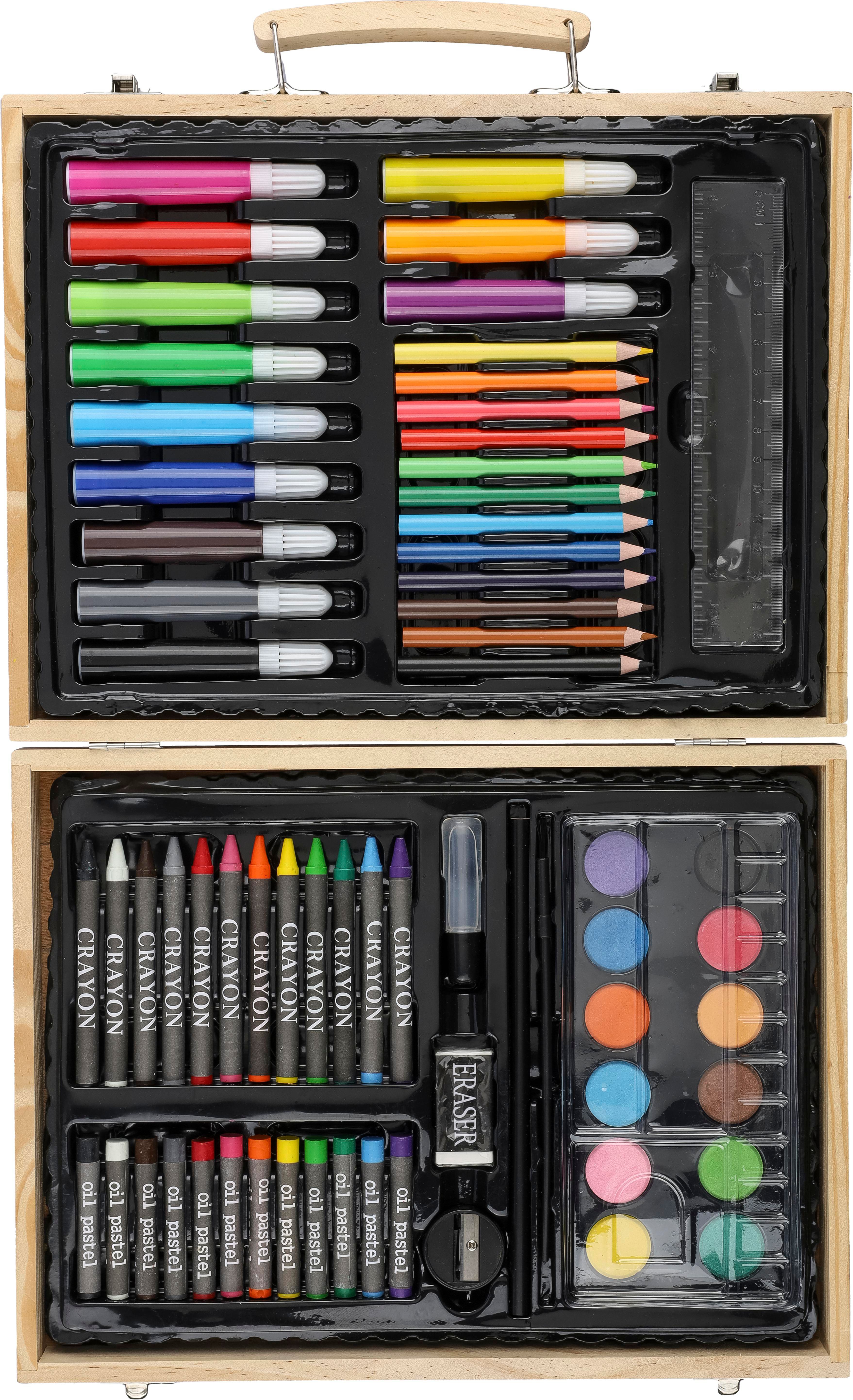 Vue 3 de Set de dessin Thessaly | Coffret en bois | 66 pièces