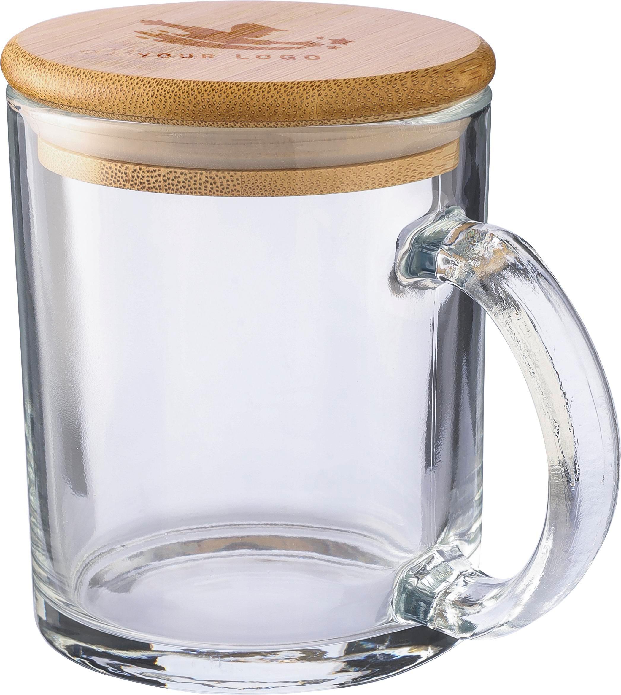 Vue 4 de Mug Ashley | Verre recyclé | Couvercle bambou | 300 ml