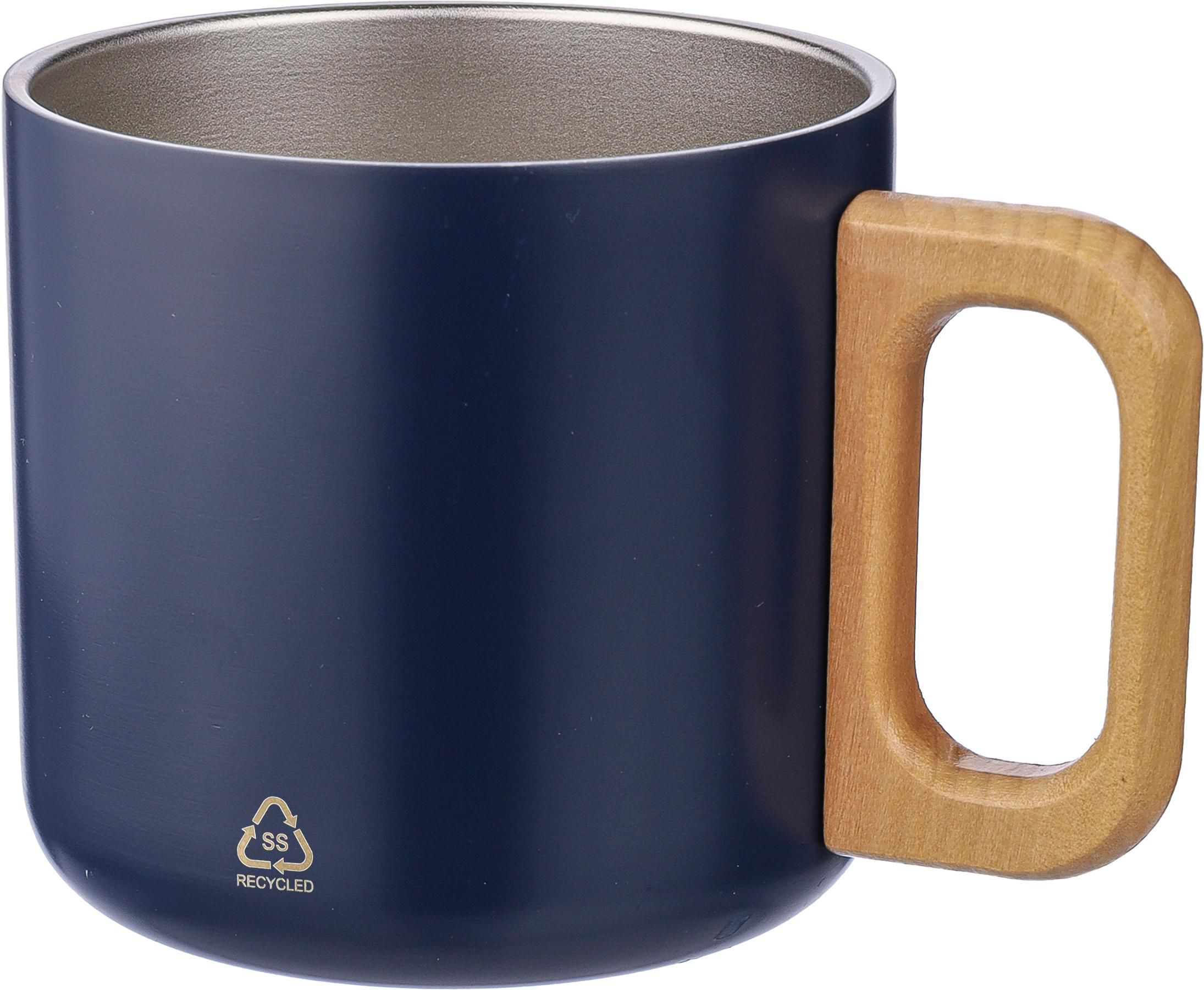 Vue 8 de Mug Dwight | Inox recyclé | Manche en bois | 400 ml