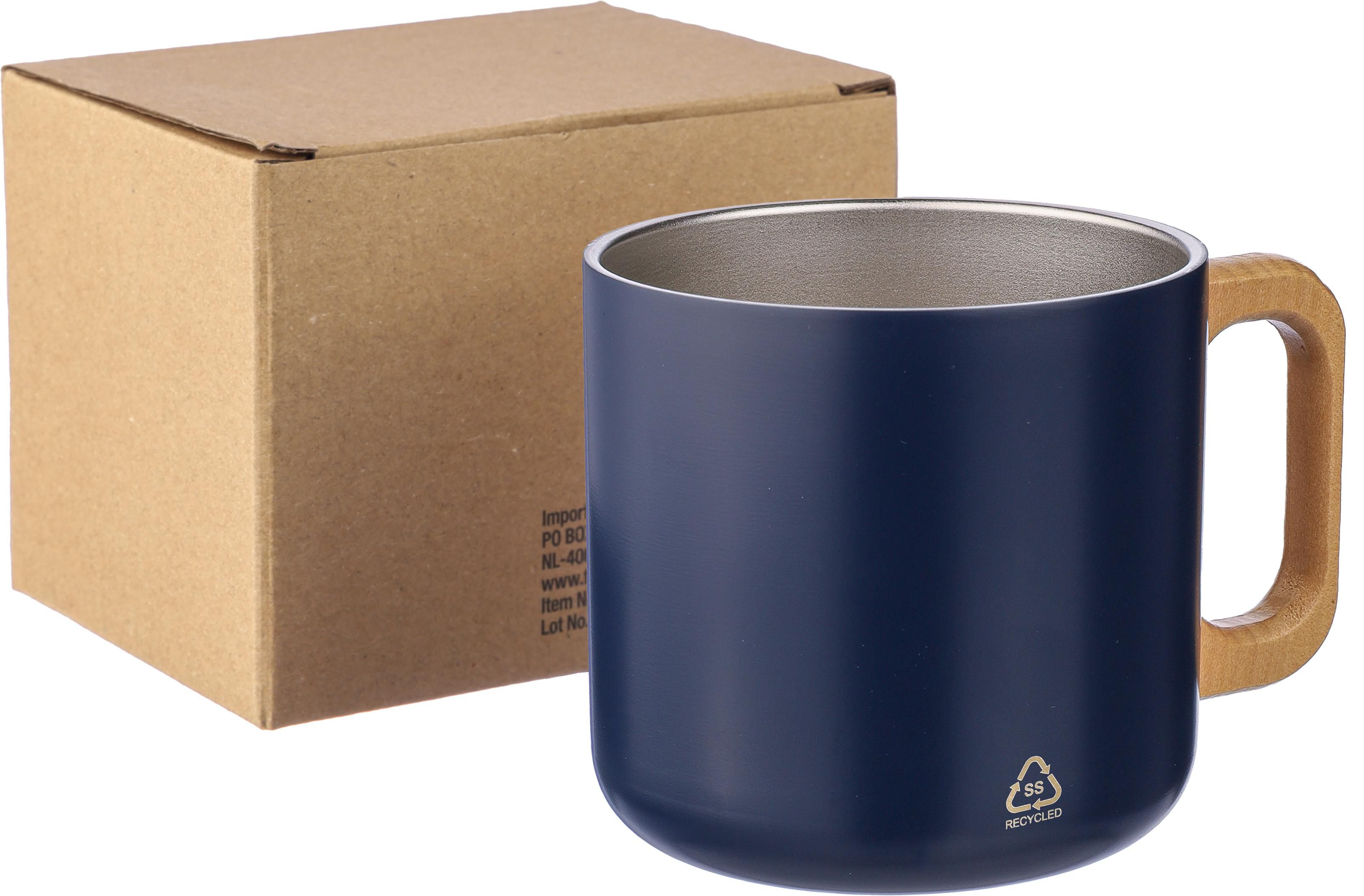 Vue 9 de Mug Dwight | Inox recyclé | Manche en bois | 400 ml
