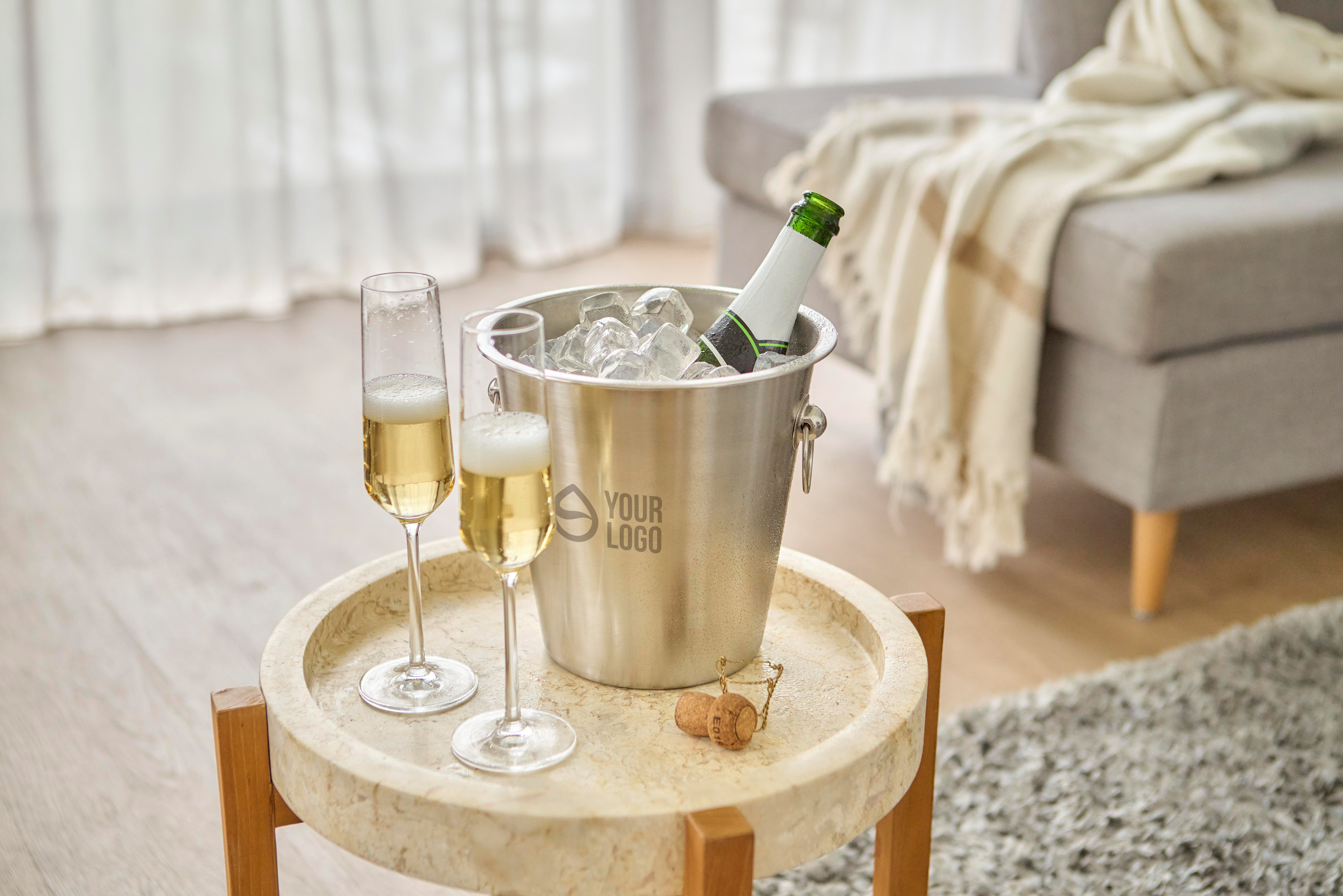 Vue 3 de Seau à champagne Hester | Acier inoxydable | 4,5 l
