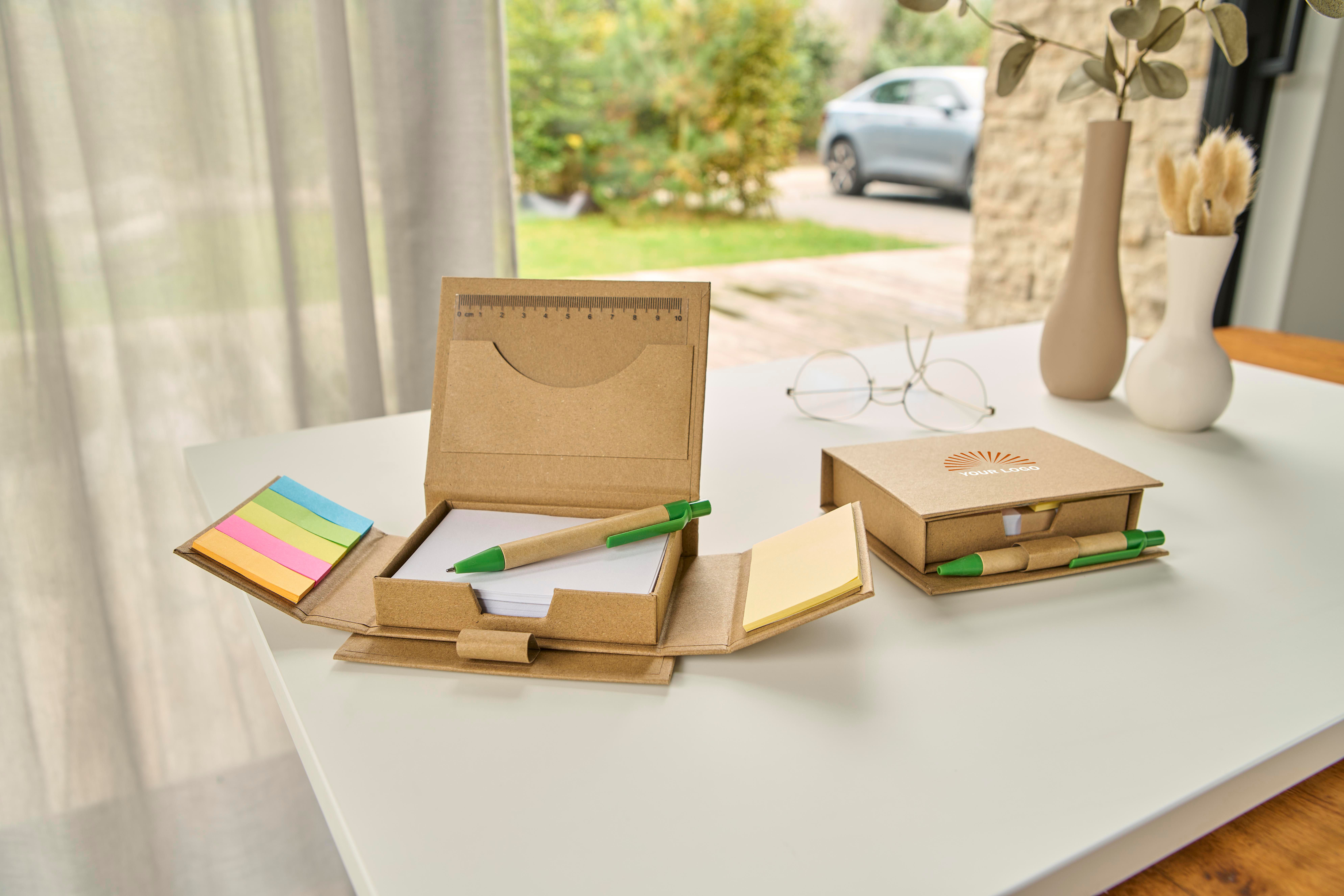 Vue 8 de Porte-mémo Glenn | Carton | Avec règle et stylo bille