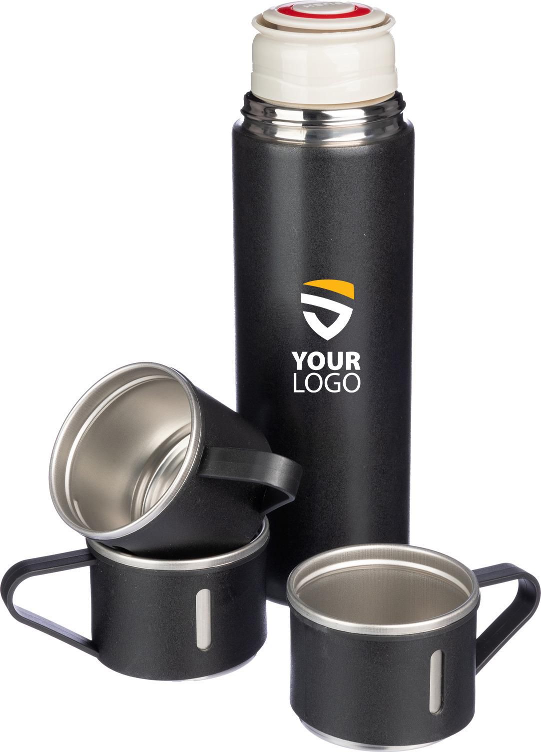 Vue 3 de Set de thermos | Inox | 420 ml + 2 tasses
