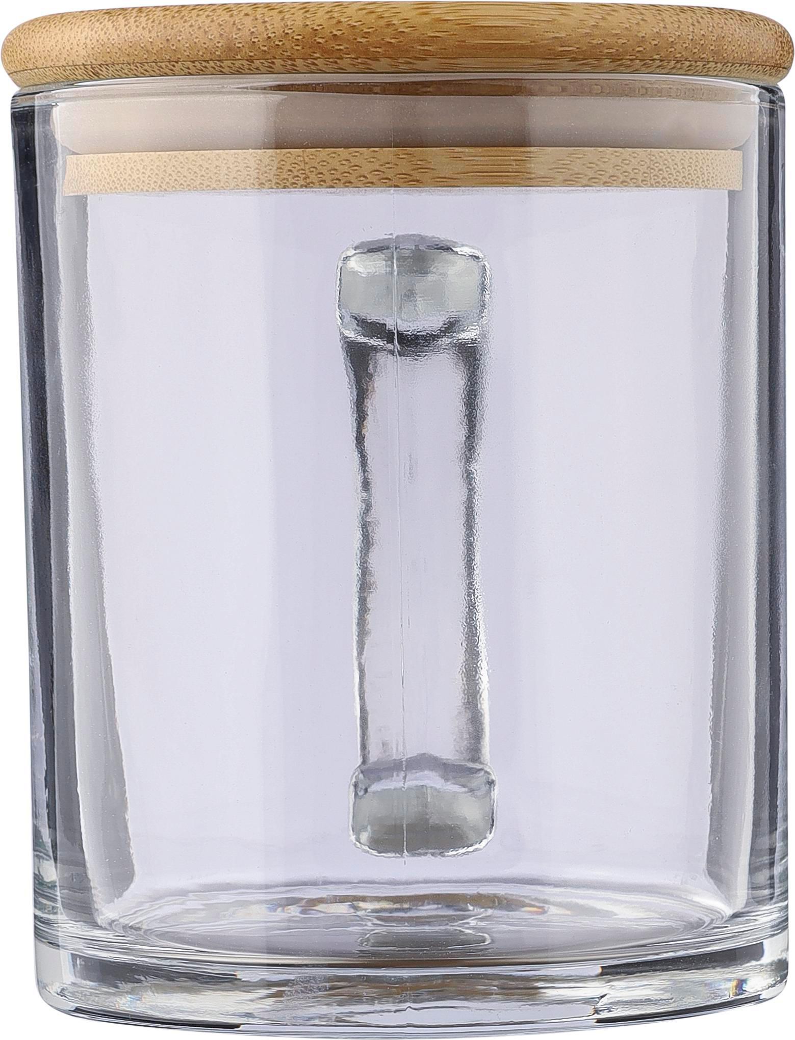 Mug Ashley | Verre recyclé | Couvercle bambou | 300 ml