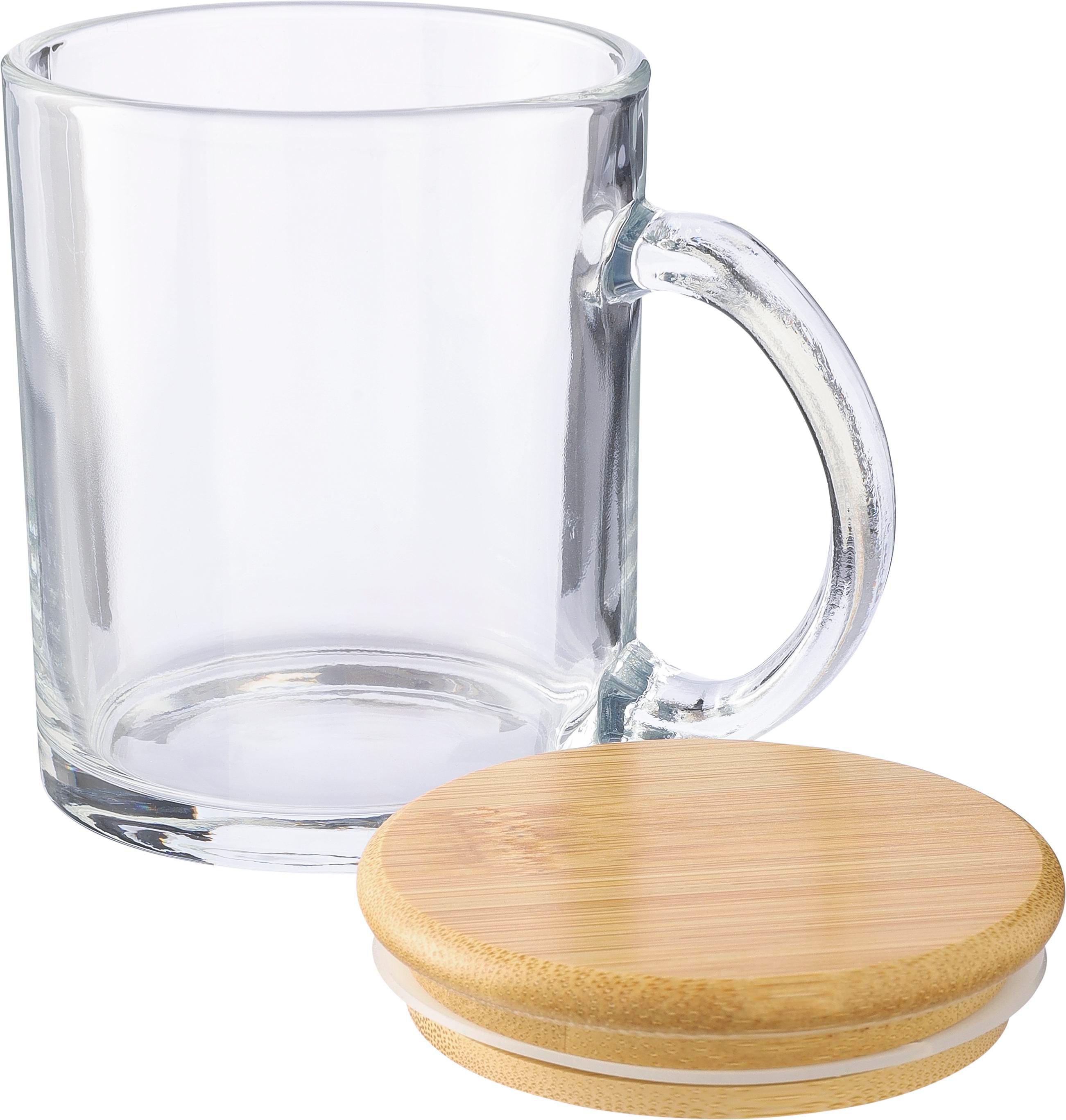 Vue 7 de Mug Ashley | Verre recyclé | Couvercle bambou | 300 ml