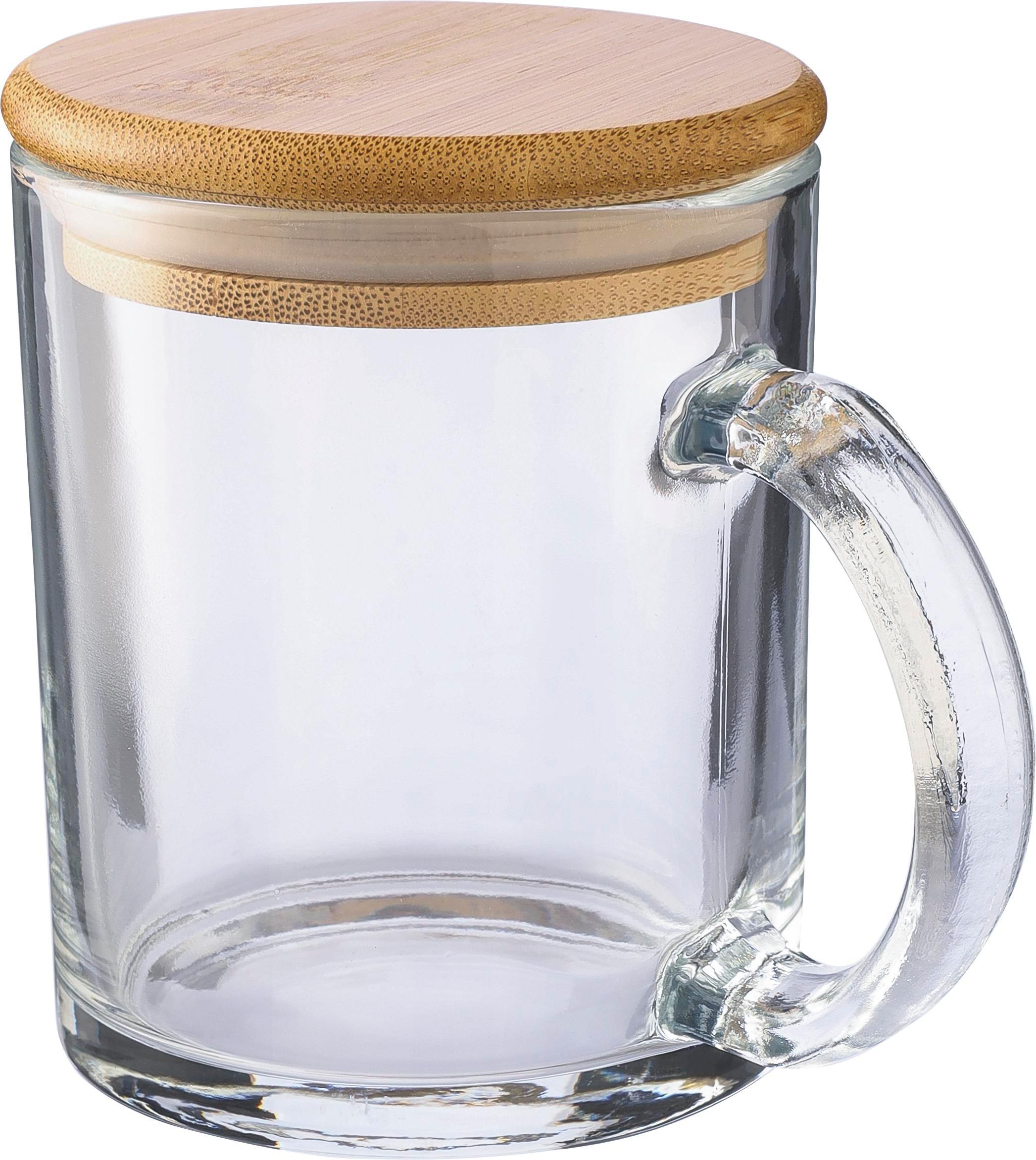 Vue 6 de Mug Ashley | Verre recyclé | Couvercle bambou | 300 ml