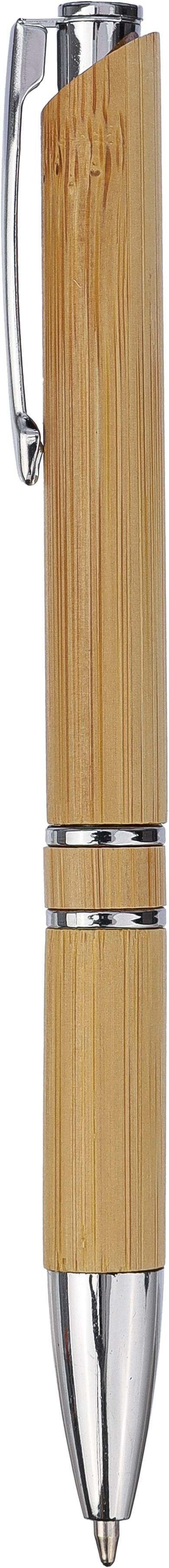 Vue 6 de Stylo à bille Deanna | Bambou | Chrome