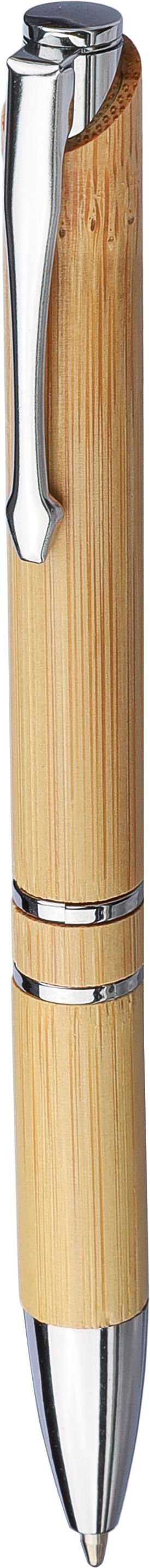Vue 5 de Stylo à bille Deanna | Bambou | Chrome