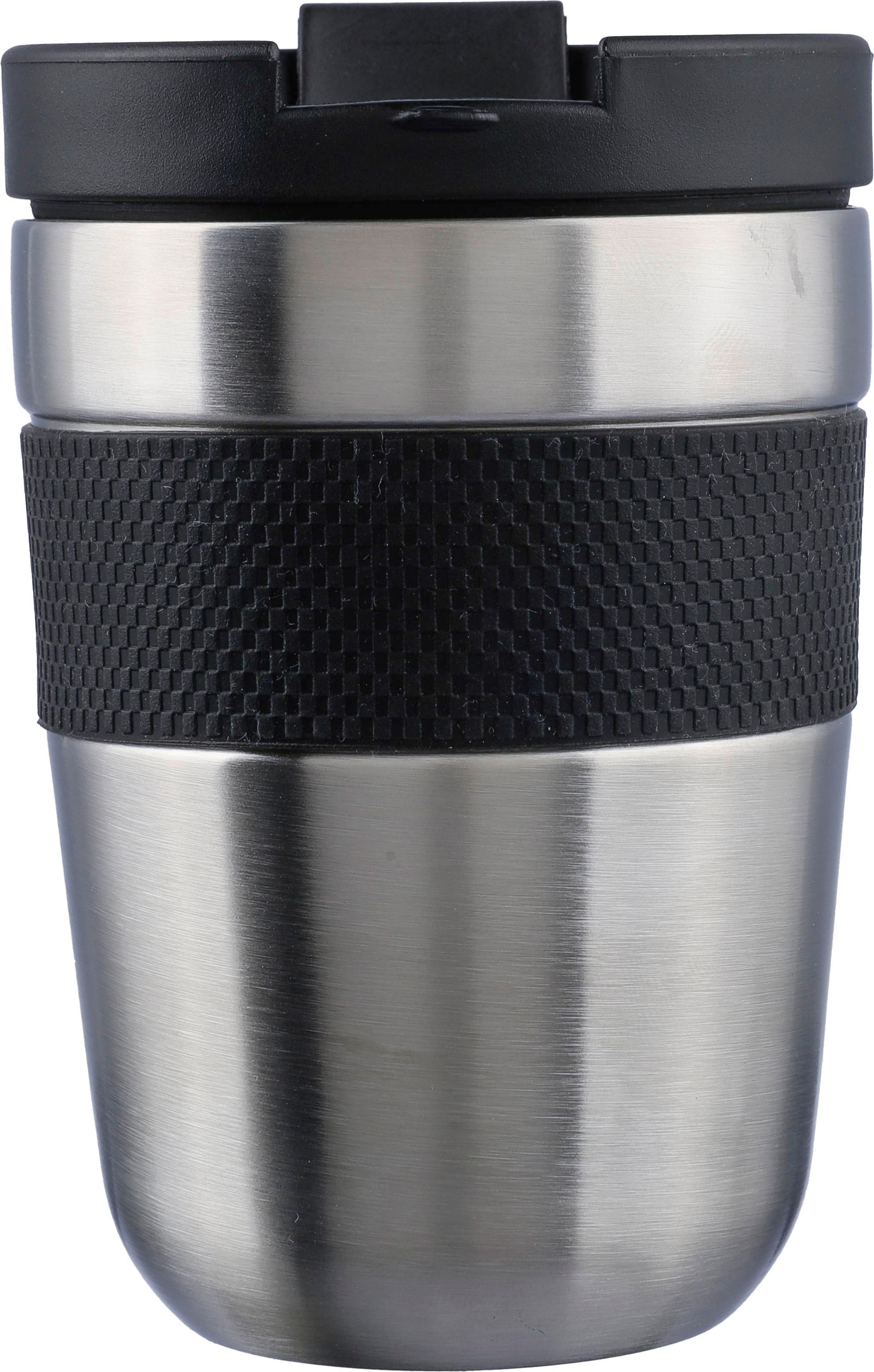 Vue 2 de Mug isotherme Keith | Inox | 300 ml | Grip en silicone