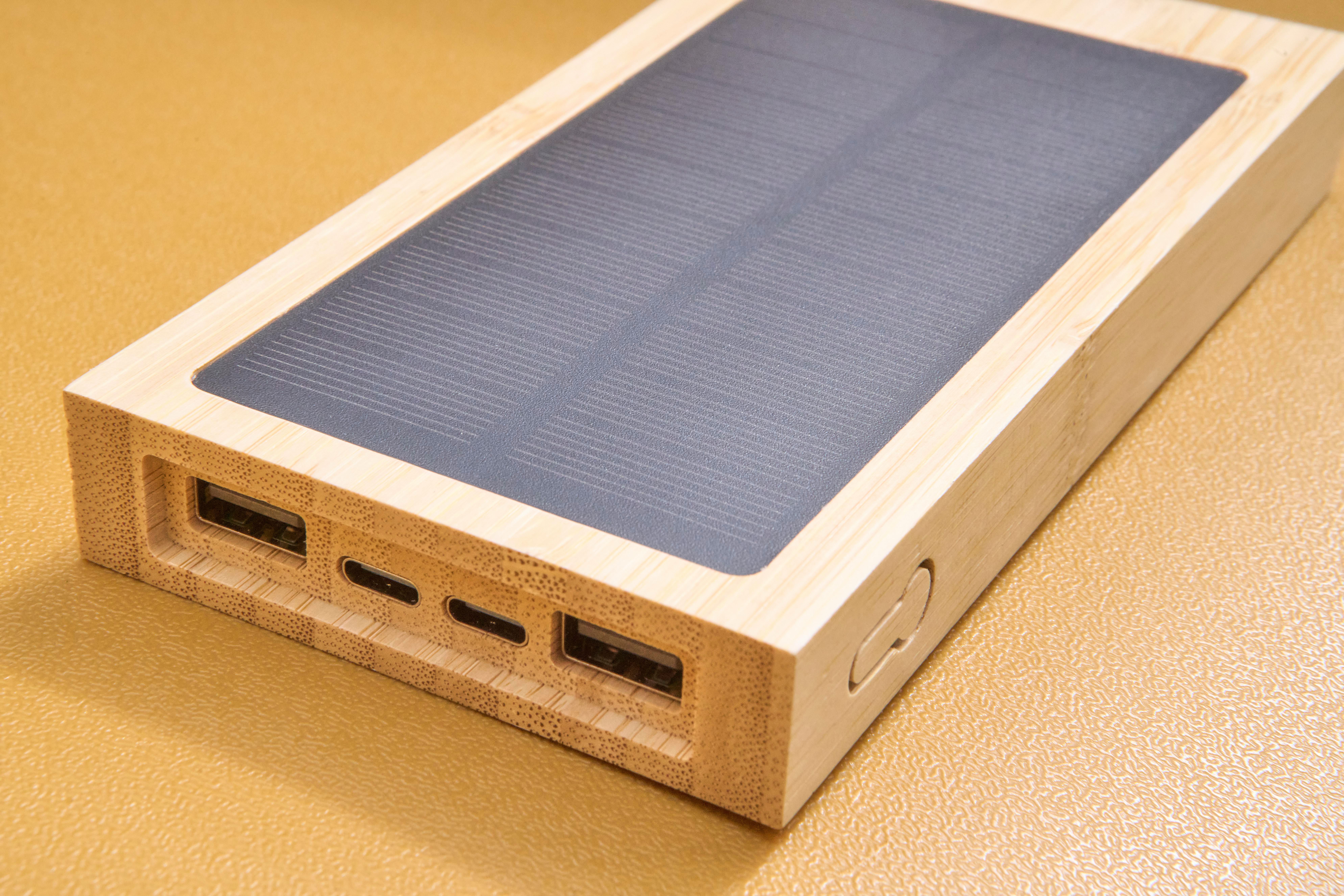 Vue 11 de Batterie externe Elz | Bambou | Solaire | 10 000 mAh