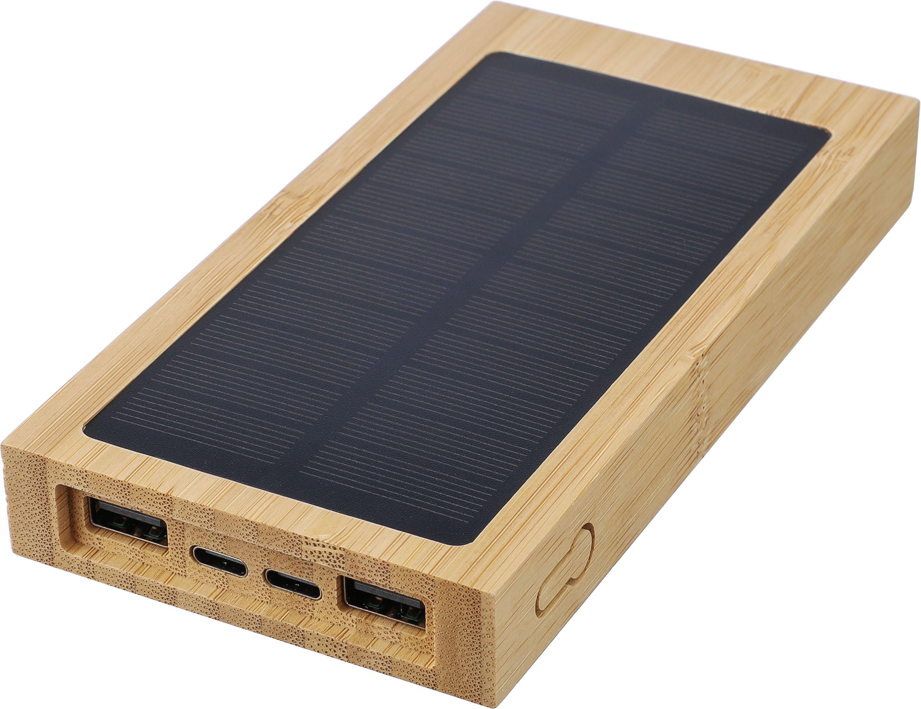 Vue 5 de Batterie externe Elz | Bambou | Solaire | 10 000 mAh