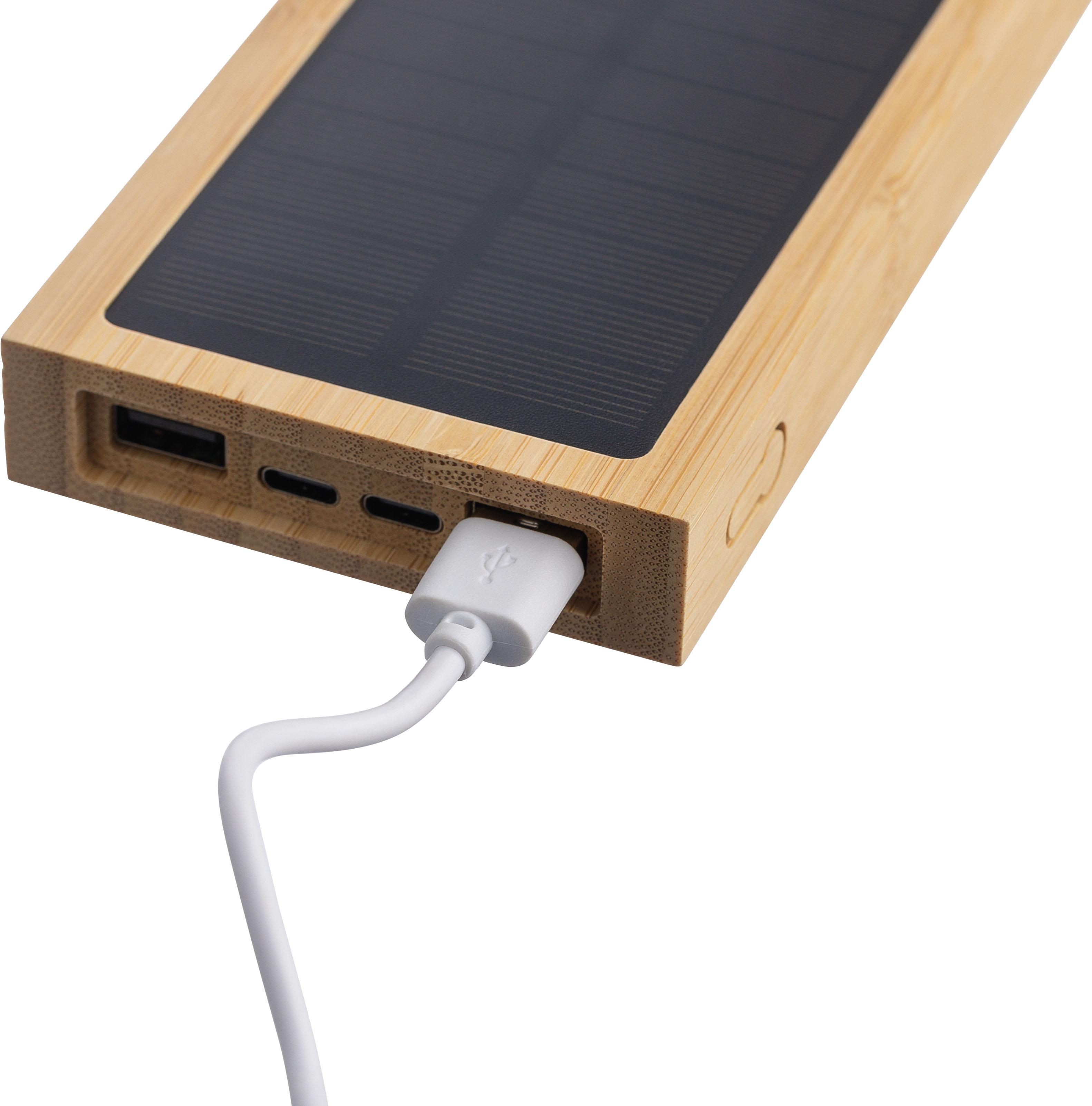Vue 10 de Batterie externe Elz | Bambou | Solaire | 10 000 mAh