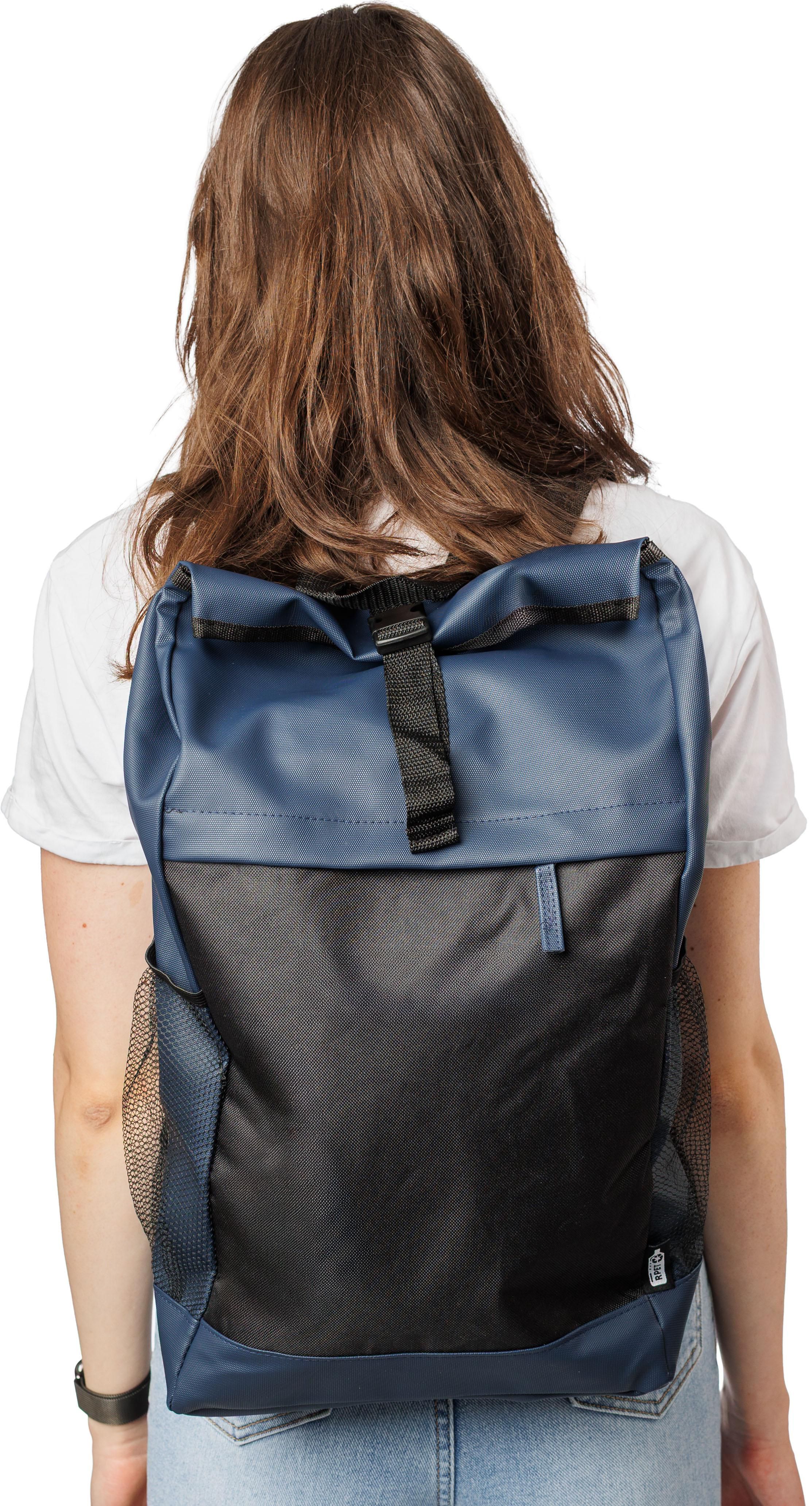 Vue 3 de Sac à dos roll-top Yani | Recyclé | Hydrofuge