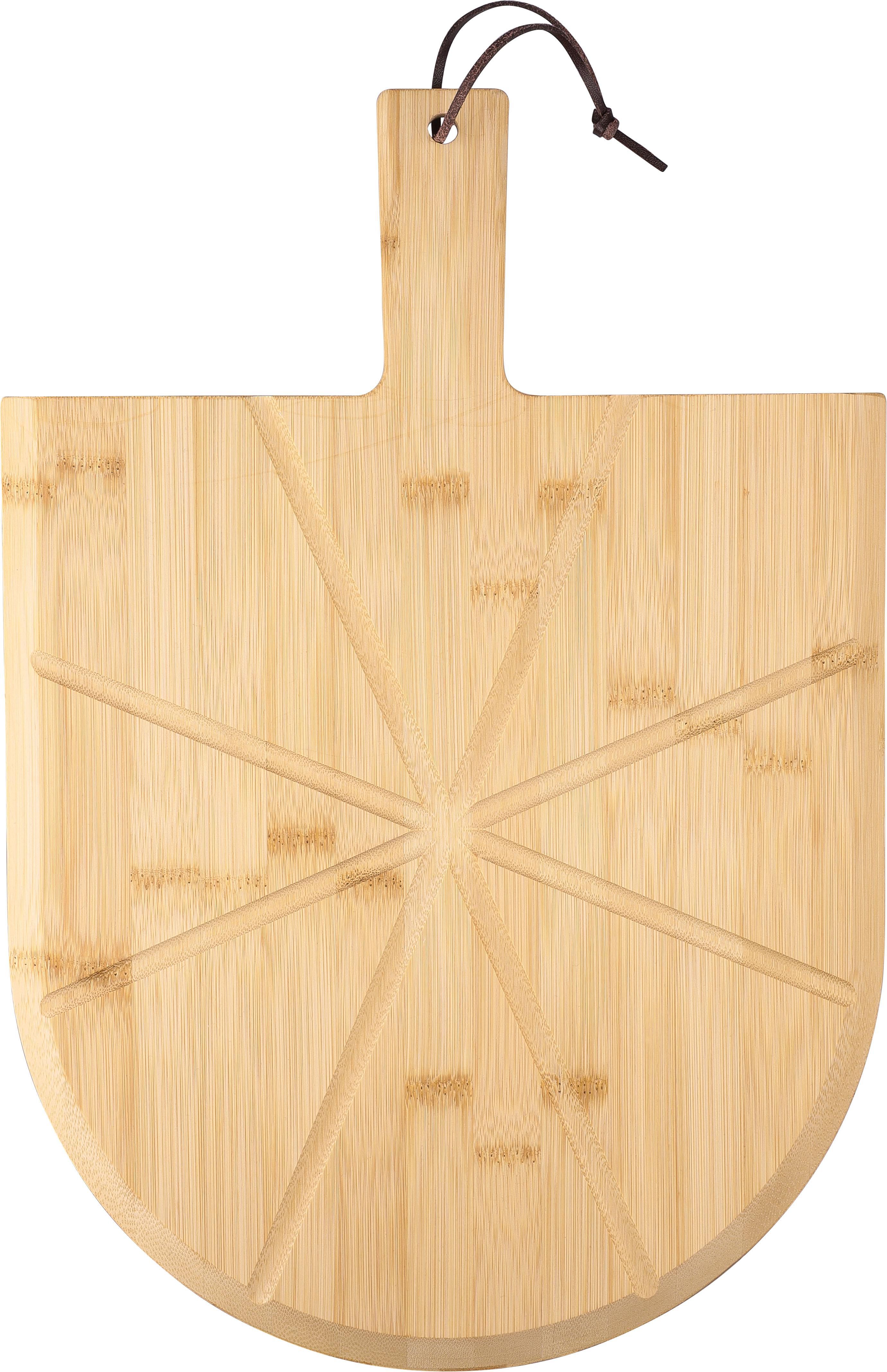 Vue 3 de Planche à pizza Vale | Bambou | Avec coupe-pizza et spatule