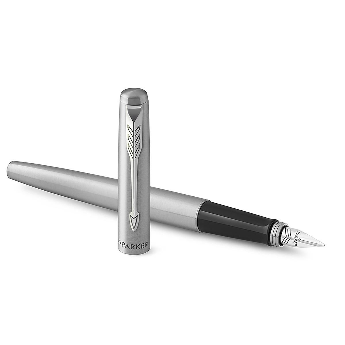 Vue 5 de Parker Jotter Core stylo plume | Acier inoxydable