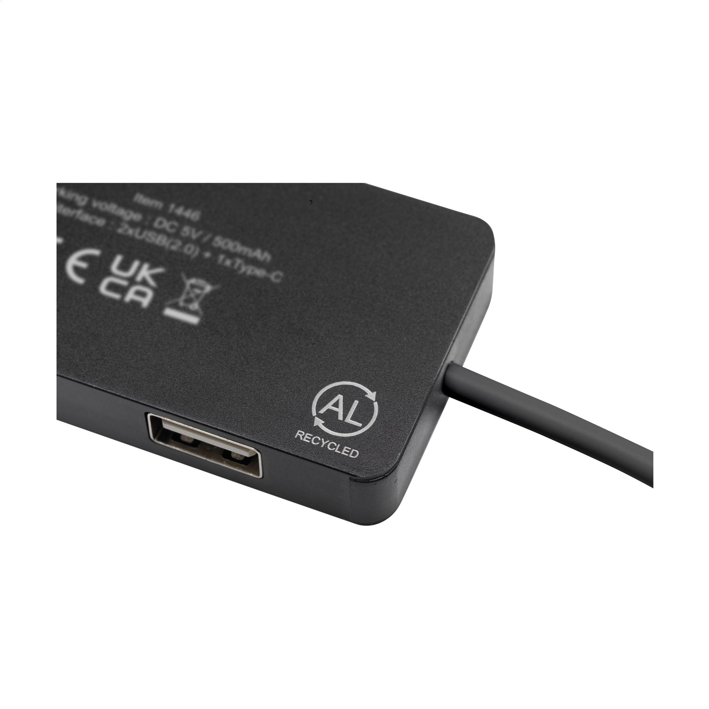 Vue 5 de Tecco GRS Recycled Alu USB Hub