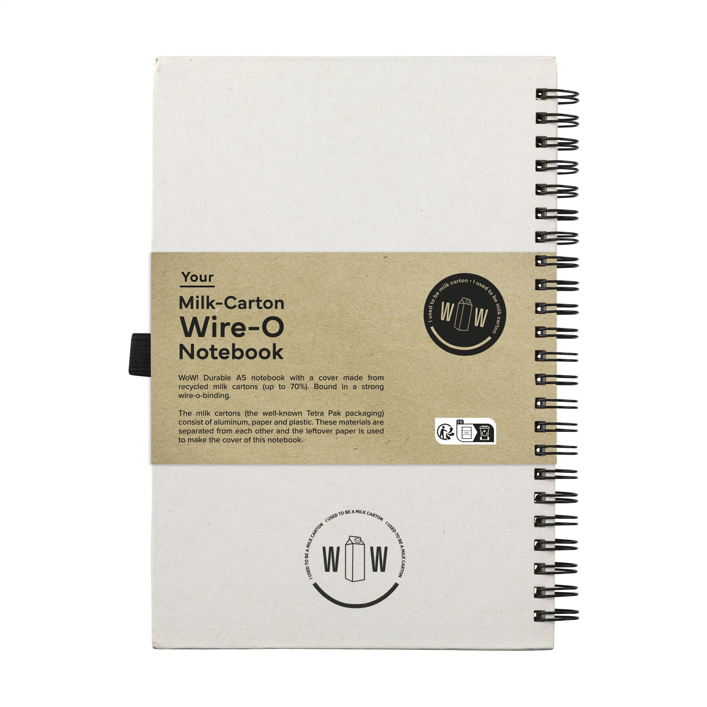 Vue 2 de Milk-Carton Wire-O Notebook A5 carnet de notes