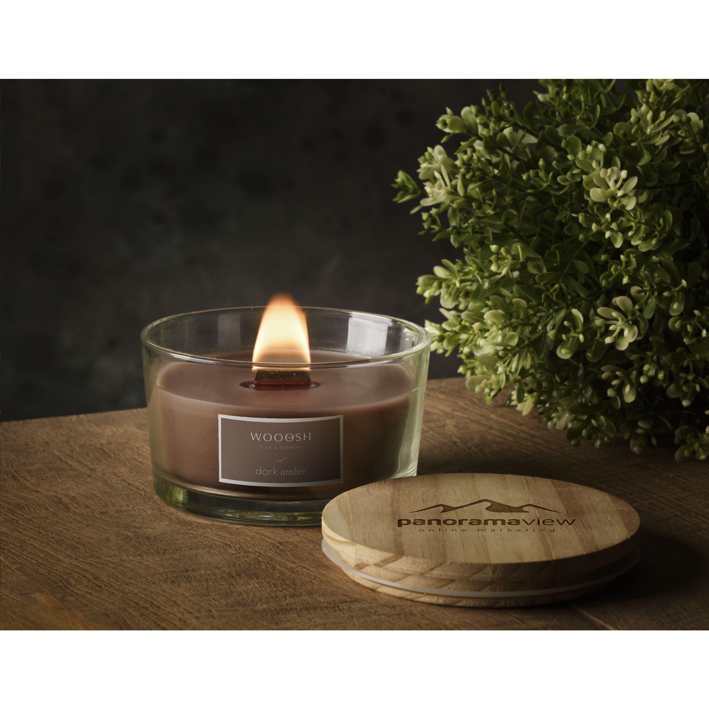 Vue 7 de Wooosh Flame Scented Candle Dark Amber bougie parfumée