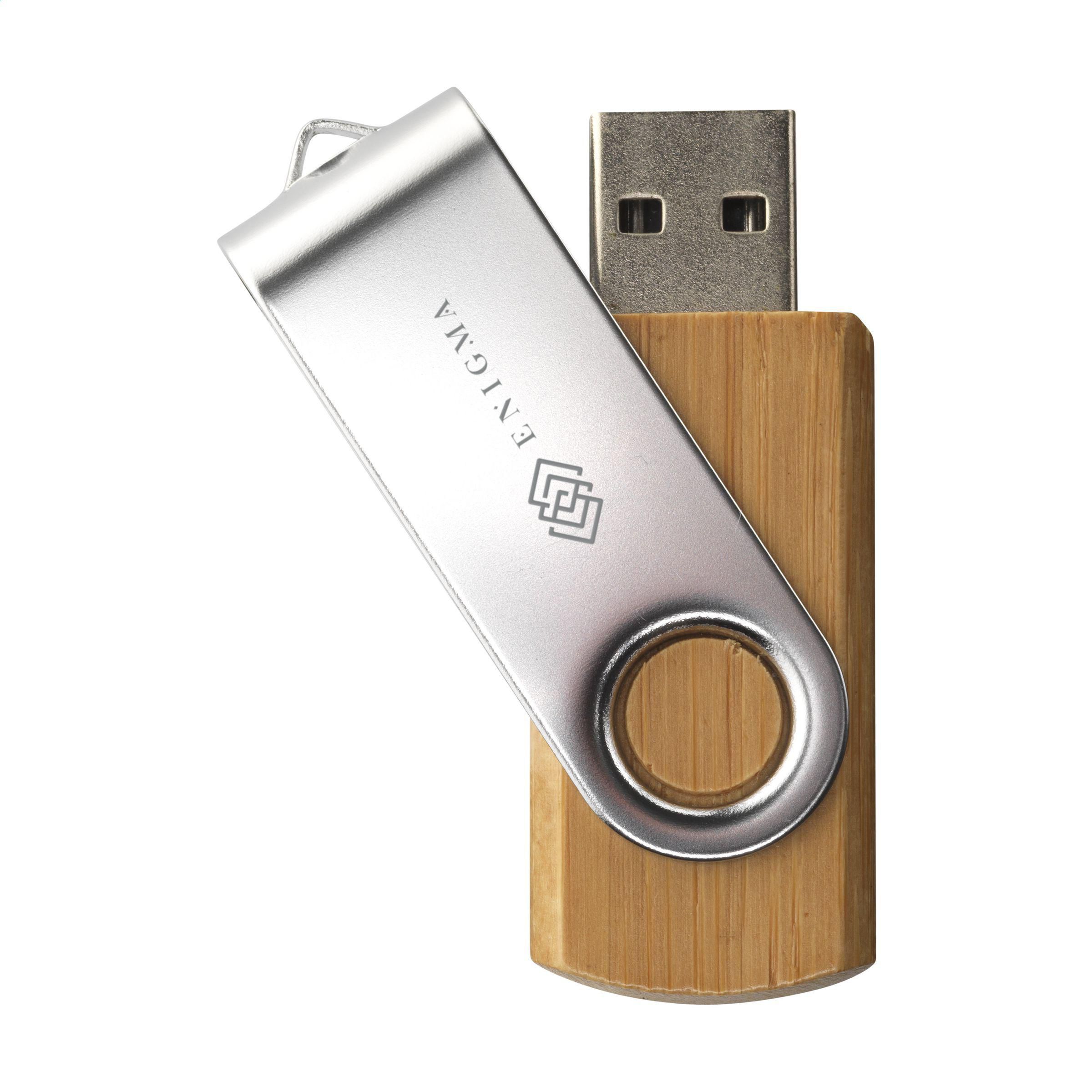 Vue 2 de Twist Bamboo en stock clé USB 8 GB